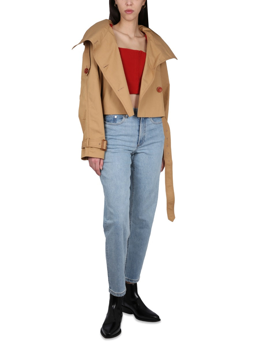 ACNE STUDIOS Long Sleeve Top with Square Neck and Hook Closure