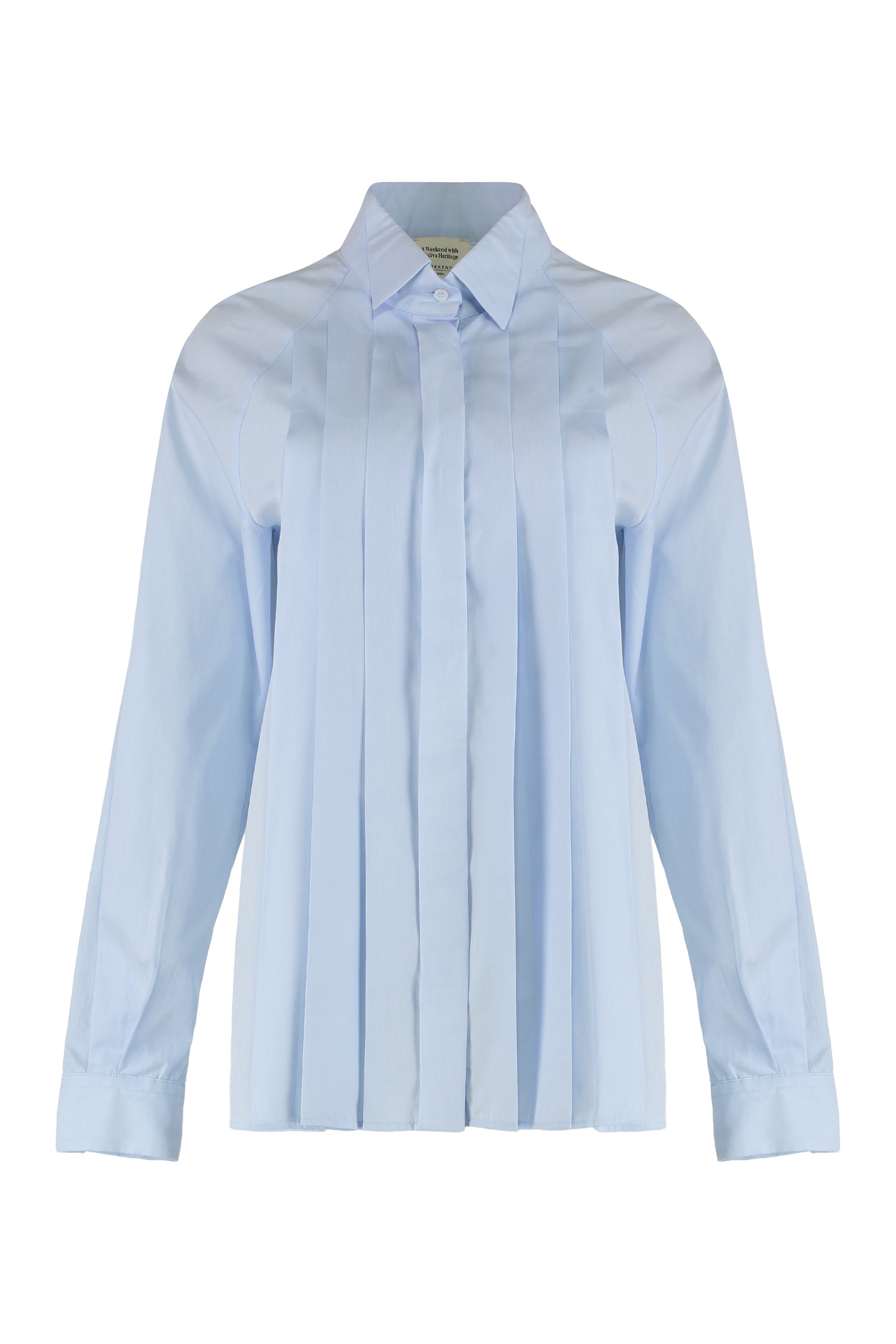 WEEKEND MAX MARA Lightweight Cotton Poplin Tuxedo Collar Shirt