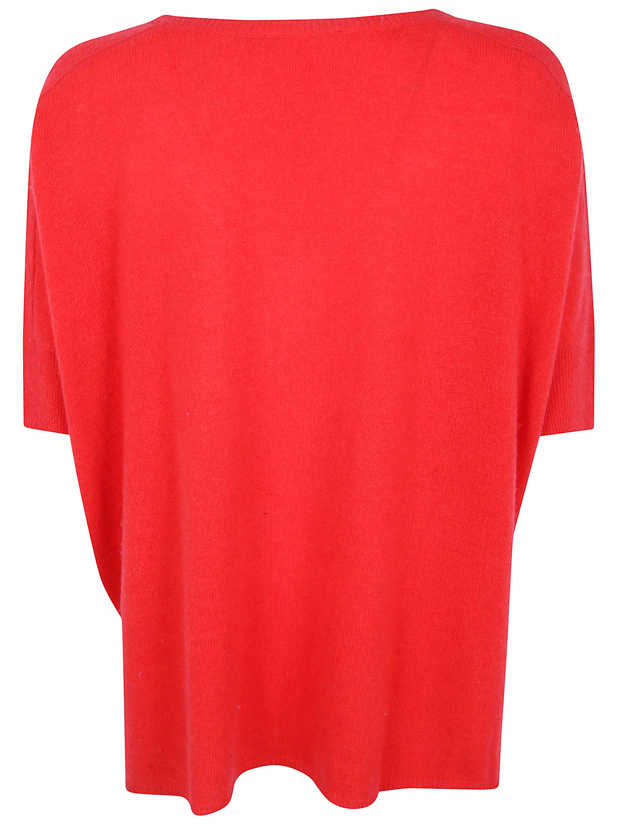 ABSOLUT CASHMERE Oversized V-Neck Short Sleeves Cashmere Sweater