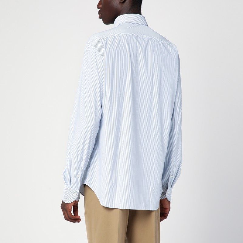 XACUS Striped Poplin Active Shirt - Long Sleeve