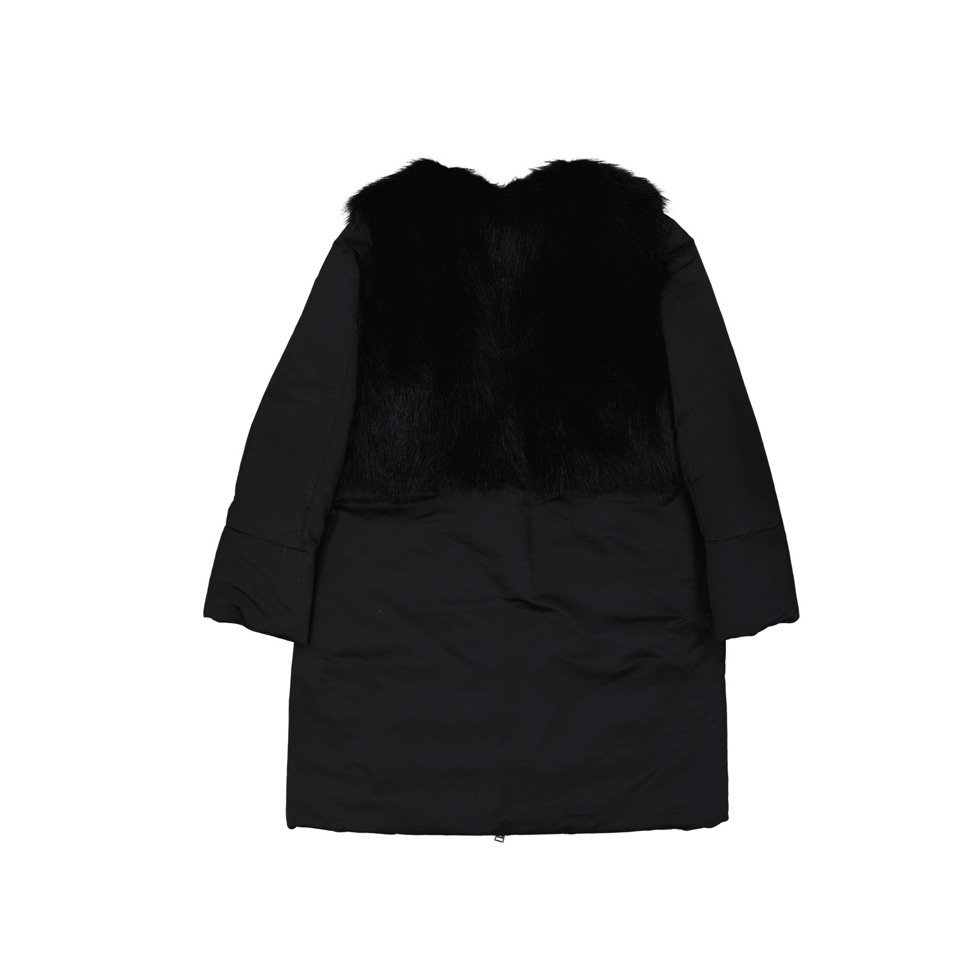 Padded Down Jacket with Fur Detail