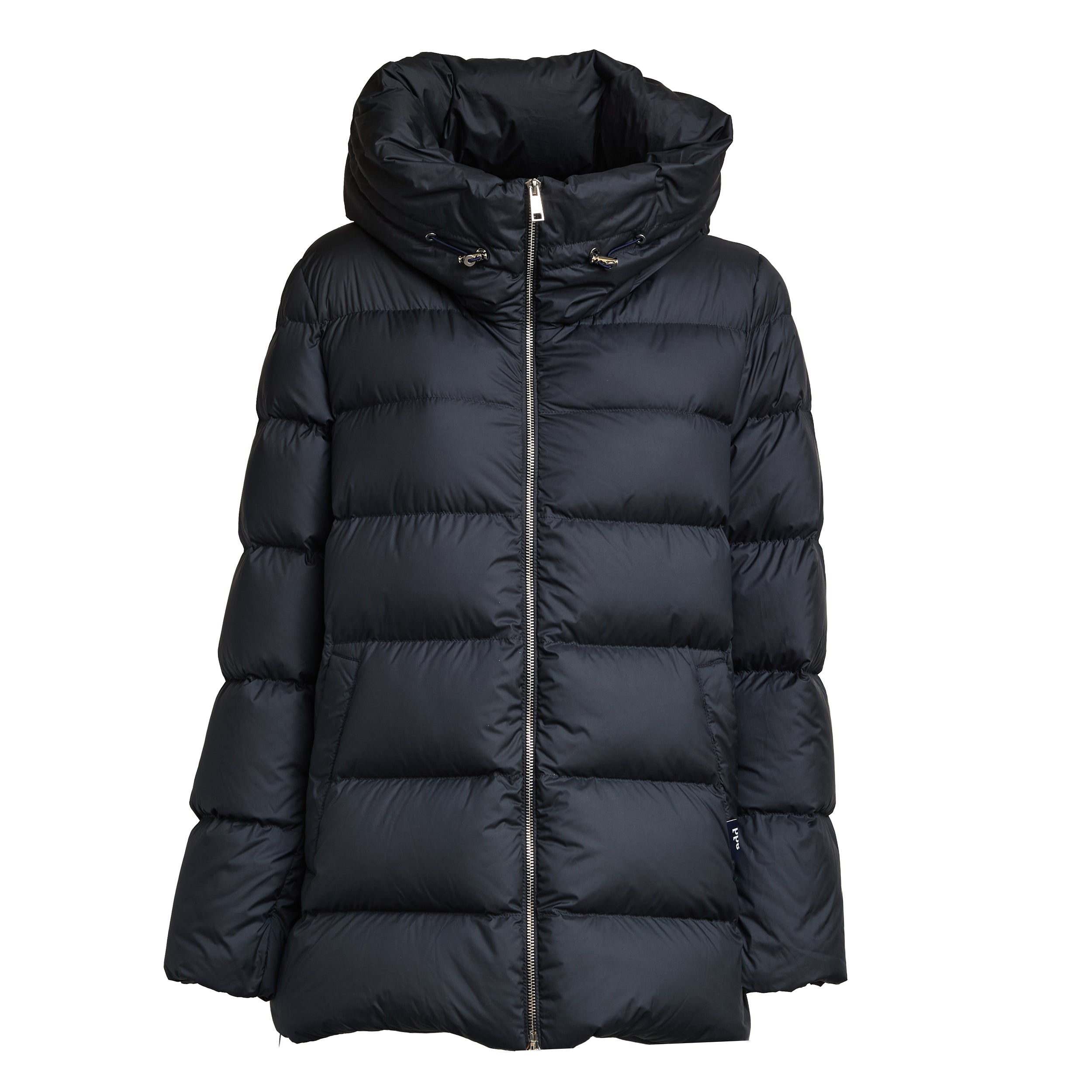 ADD Slim Fit Hooded Down Jacket with Flared Hem