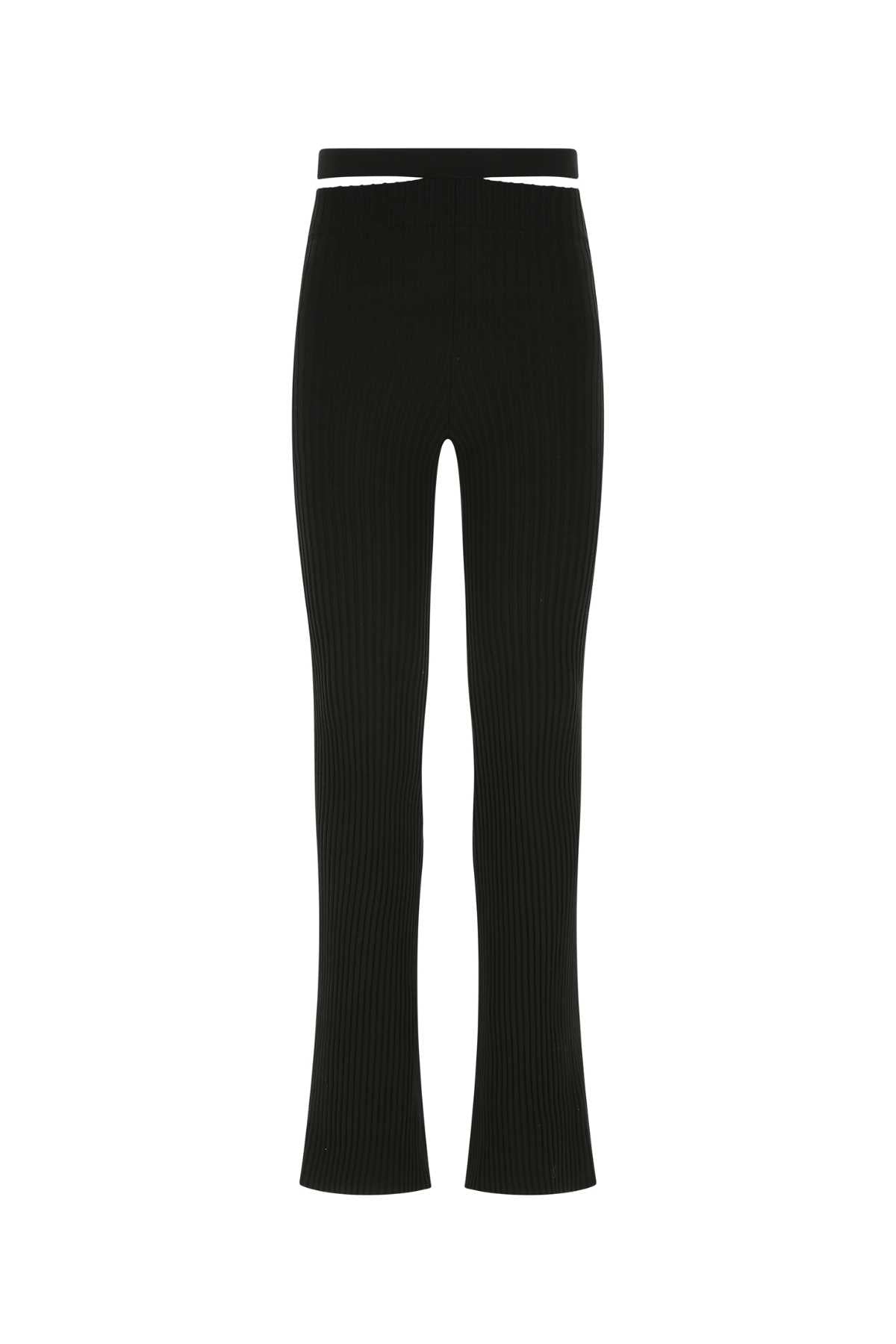 ANDREADAMO Ribbed Trousers with Cut Out Belt