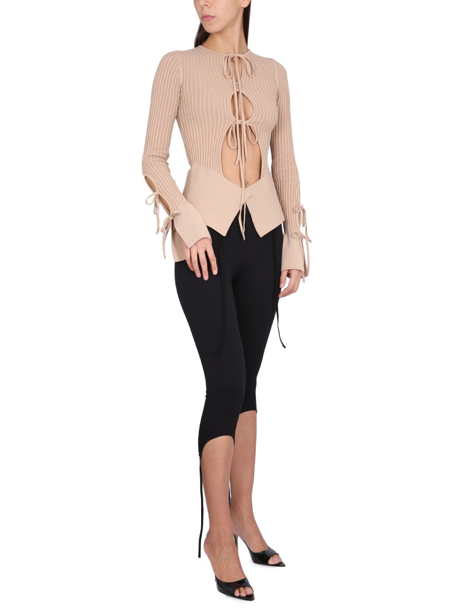 ANDREADAMO Adjustable Front Closure Knit Cardigan for Women