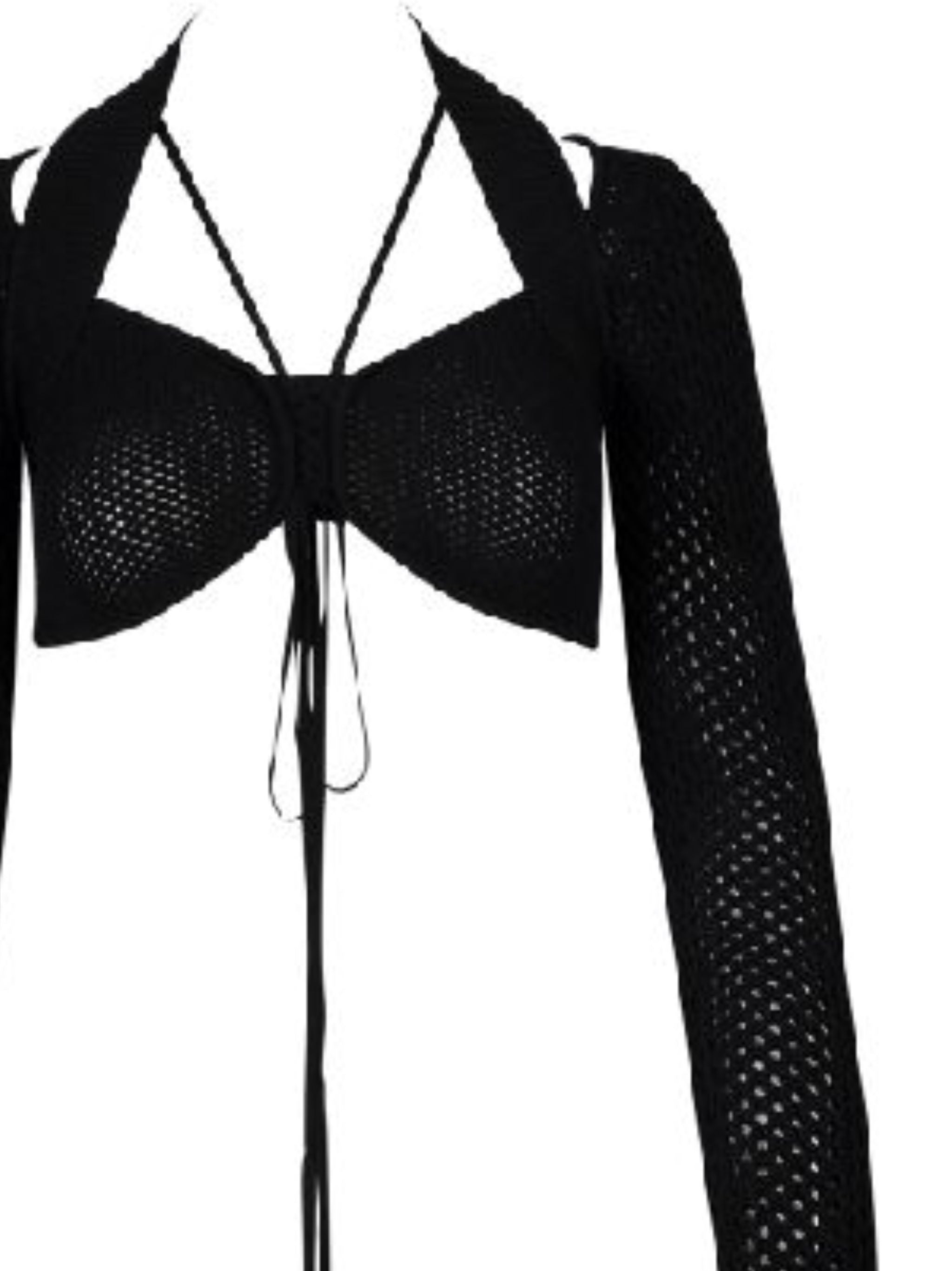 ANDREADAMO Fishnet-Knit Bra with Strappy Details