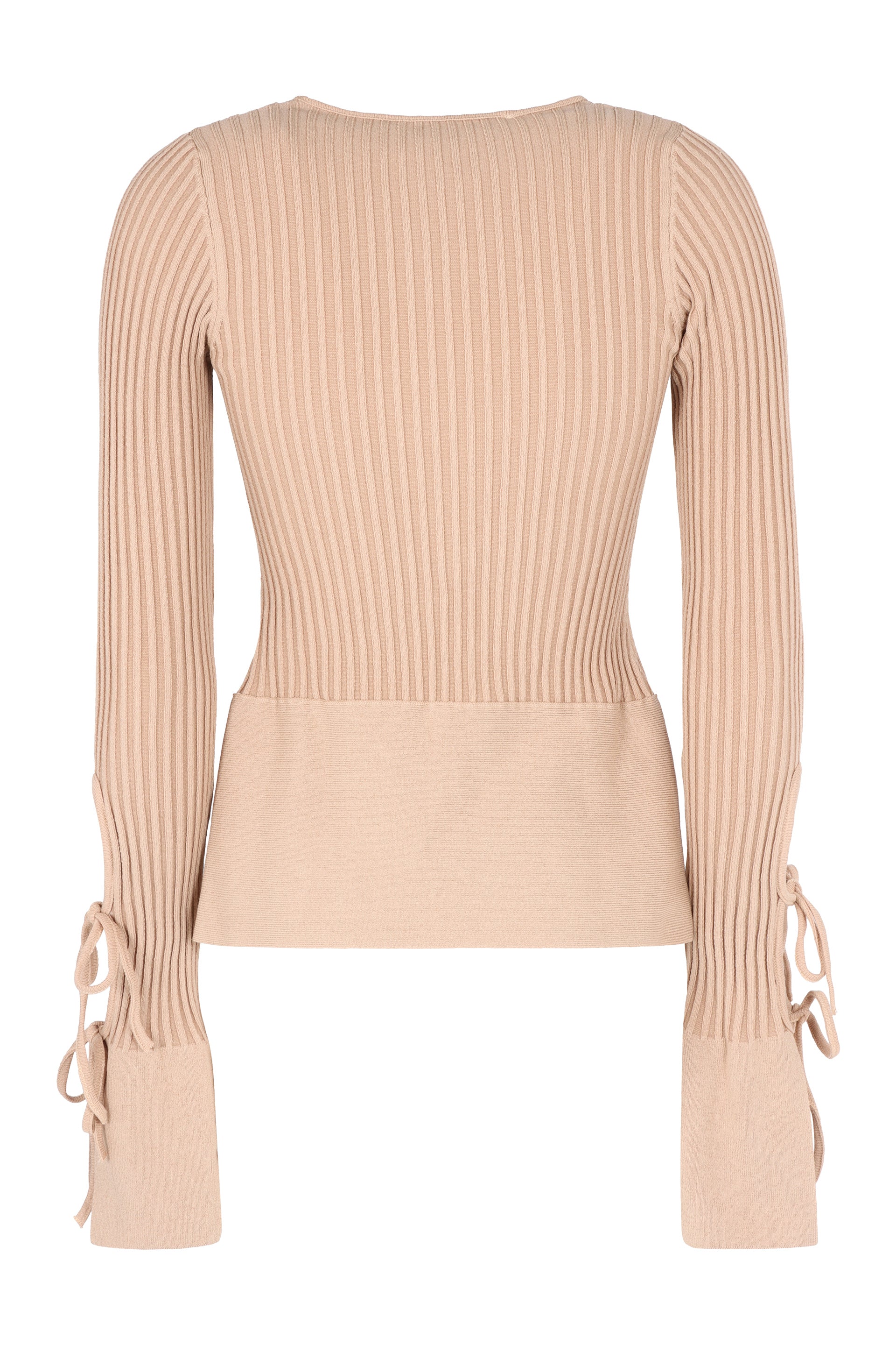 ANDREADAMO Long Sleeve Asymmetric Crop Top