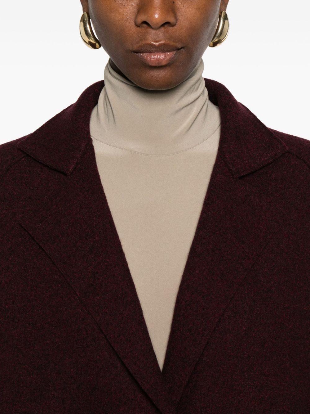 HARRIS WHARF LONDON Wool High Neck Raglan Sleeve Jacket