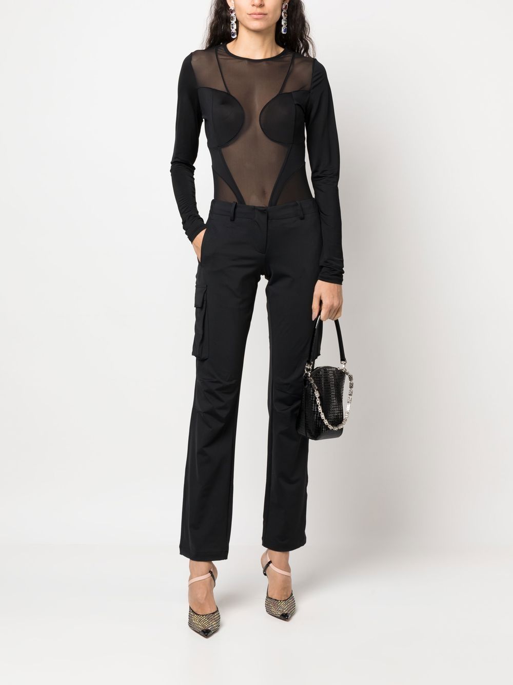 BALMAIN Avant-Garde Semi-Sheer Panelled Top
