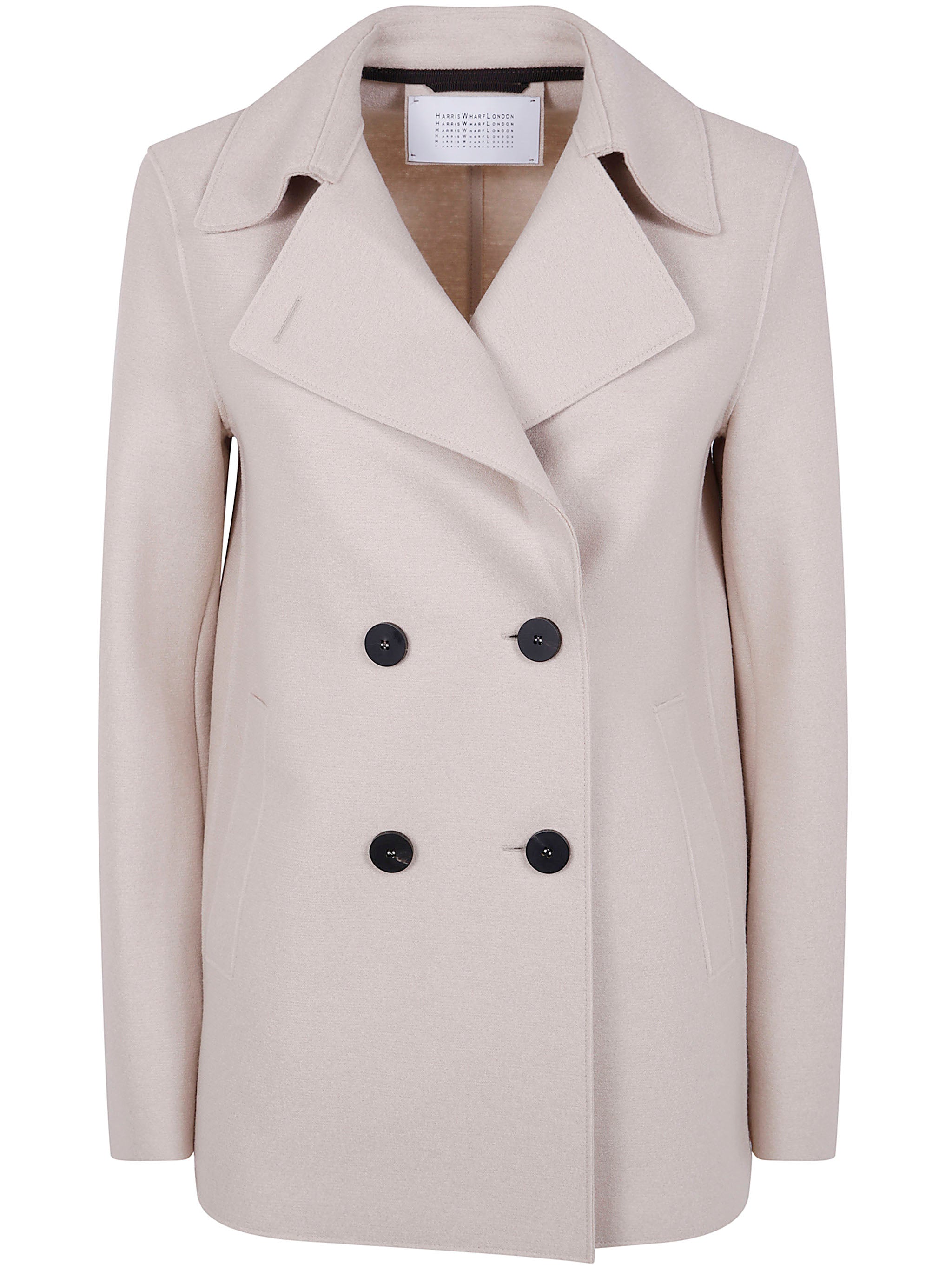 HARRIS WHARF LONDON Women's Classic Peacoat in Pressed Wool