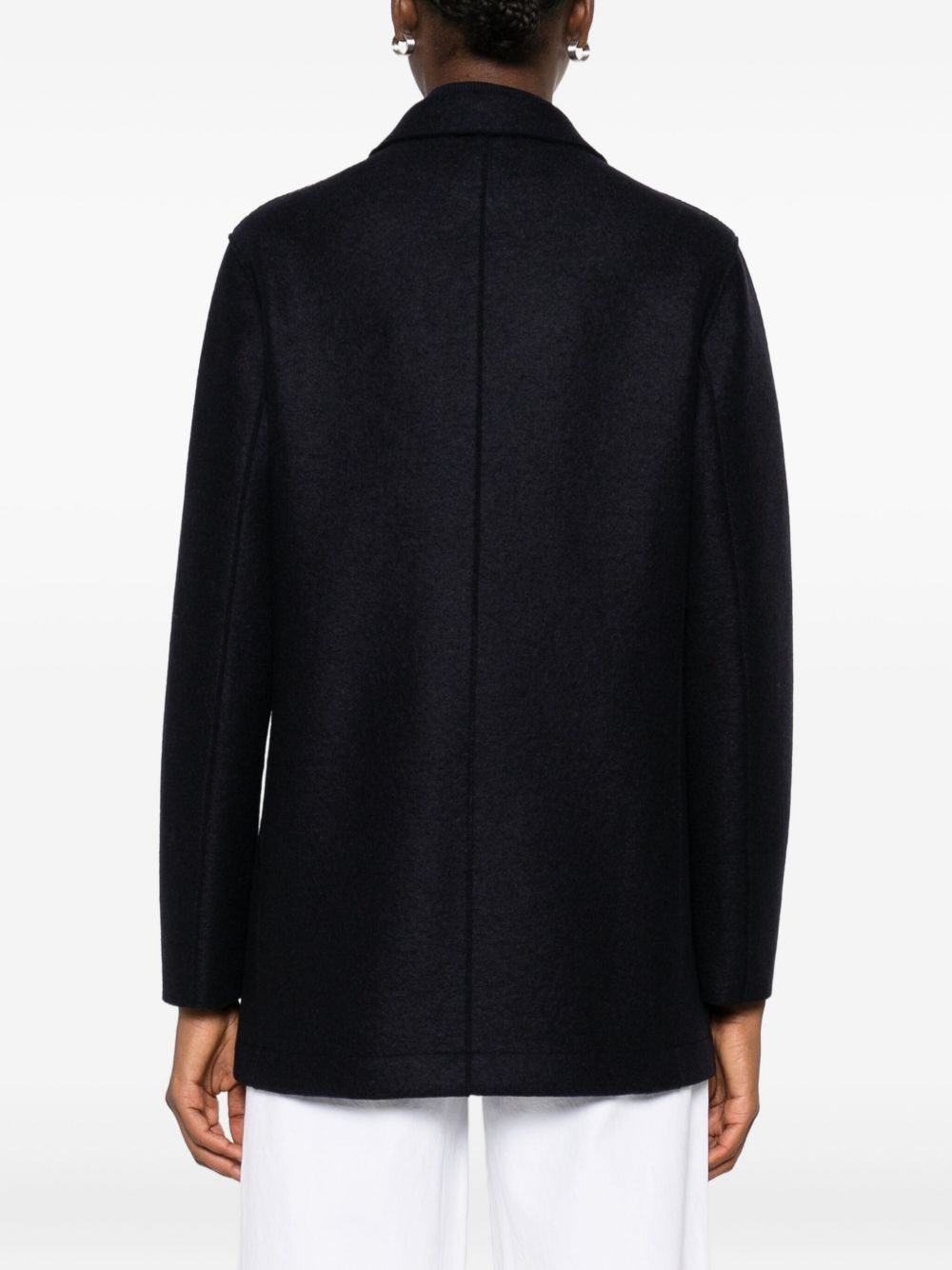 HARRIS WHARF LONDON Wool Double-Breasted Jacket with Gold Buttons for Women