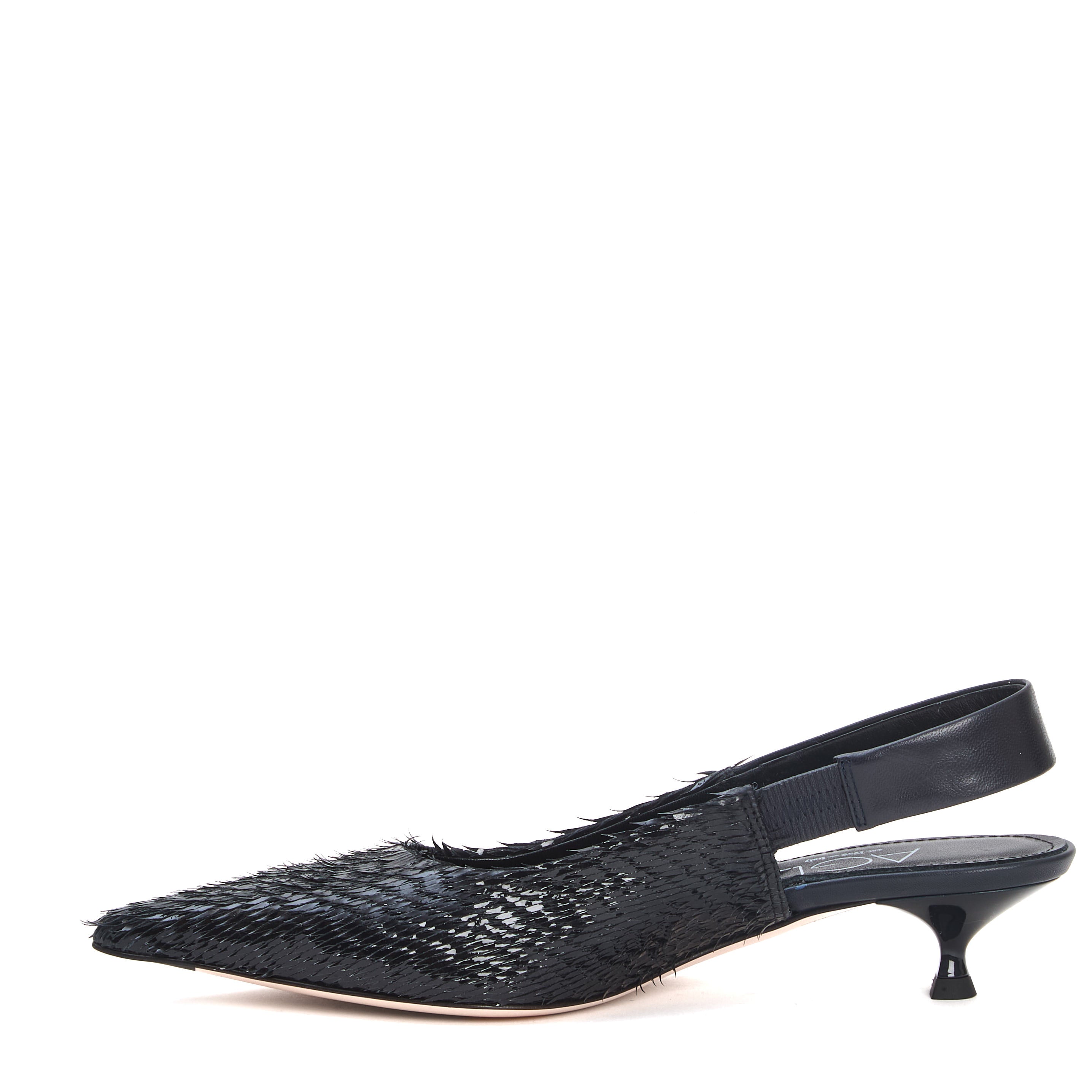 AGL Elegant Slingback Pumps with Laser-Cut Design - 45mm Heel