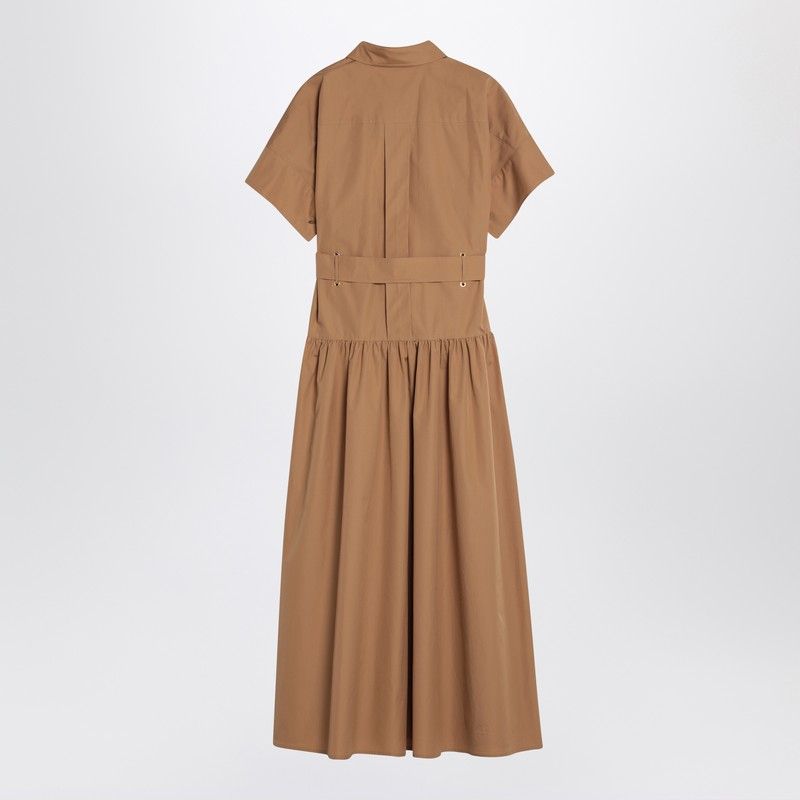 MAX MARA Short Sleeve Flared Shirt Dress with Waist Belt