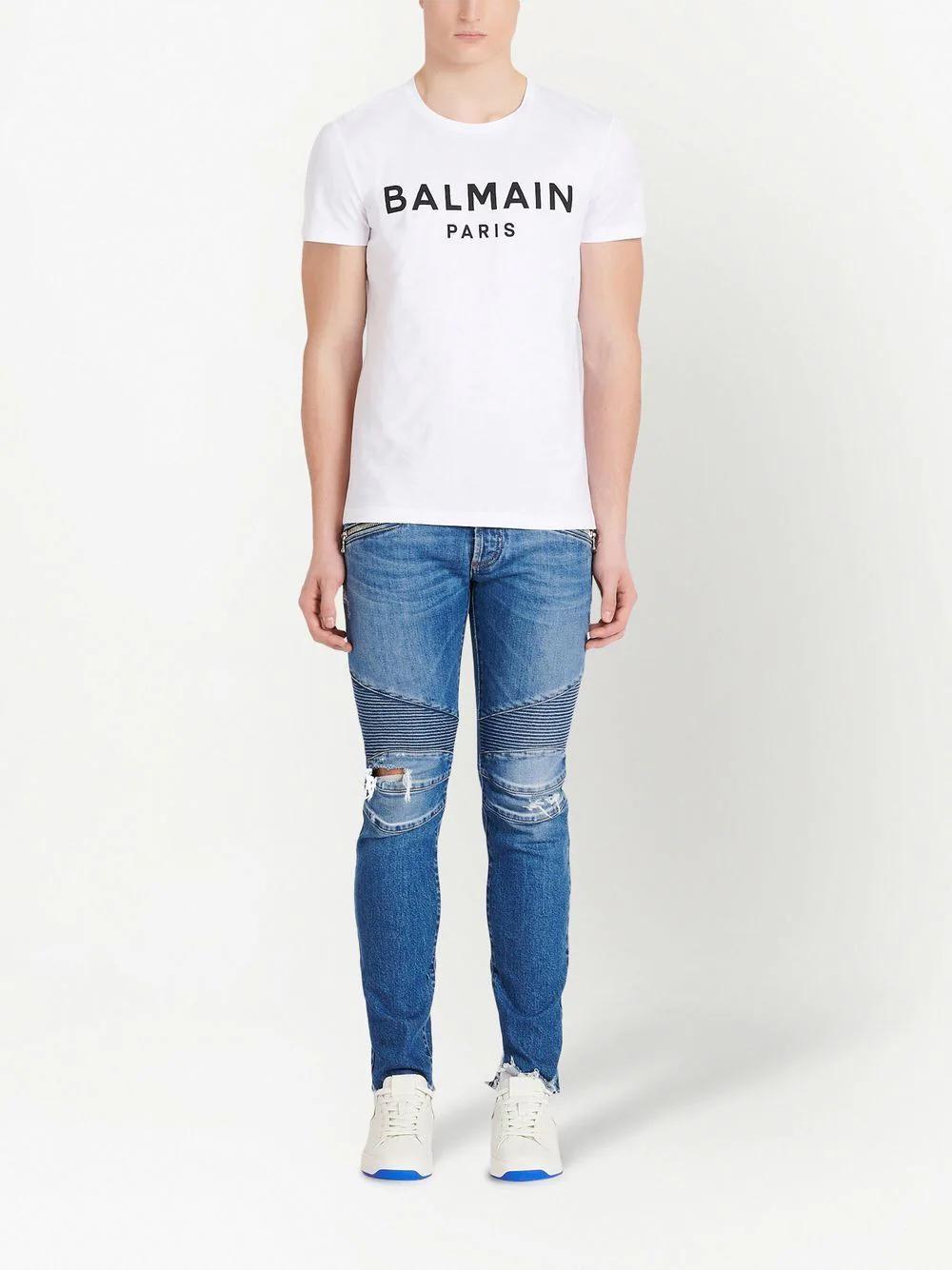 BALMAIN Printed Straight Fit T-Shirt