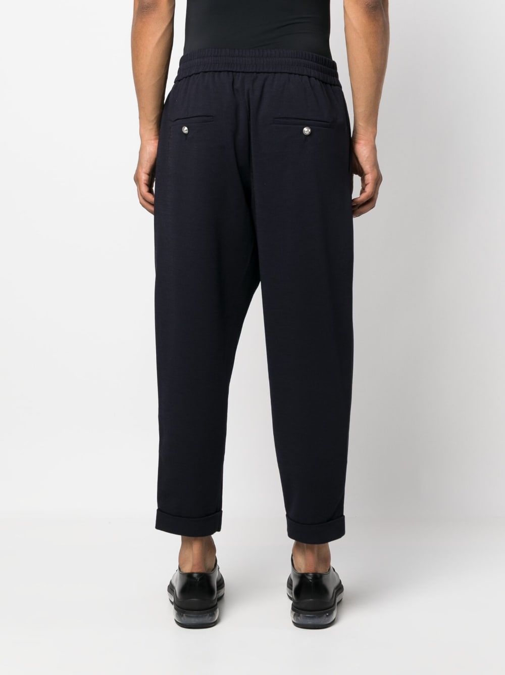 BALMAIN Timeless Embossed-Button Drawstring-Waist Trousers