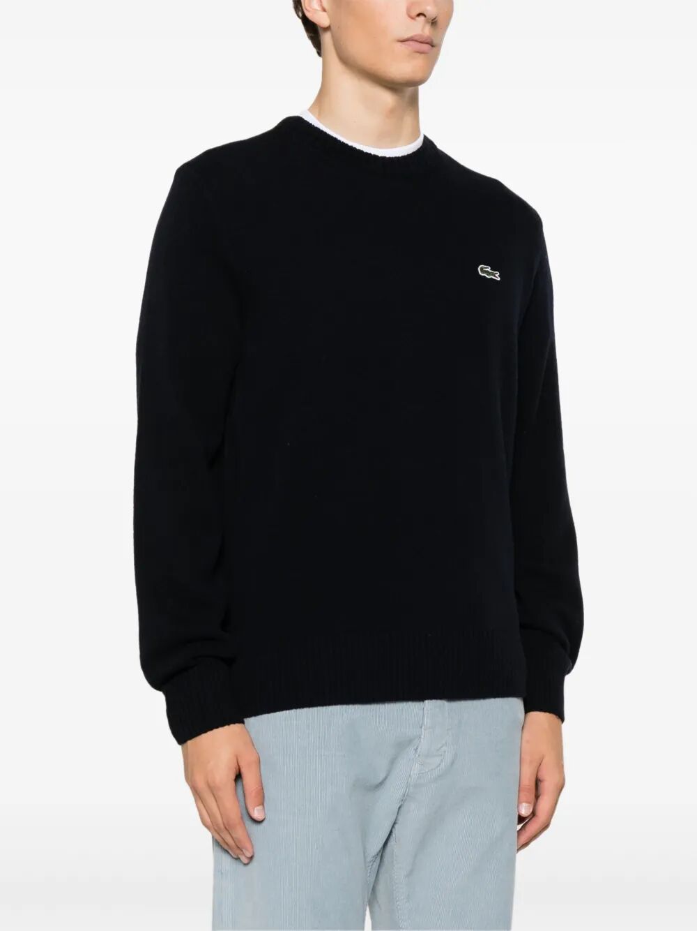 LACOSTE Wool Crew Neck Sweater for Men