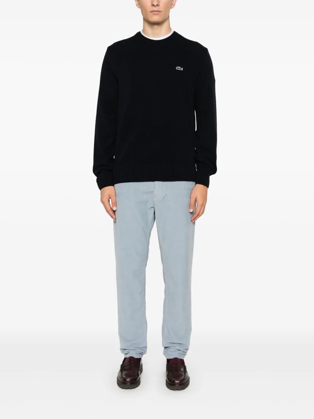 LACOSTE Wool Crew Neck Sweater for Men
