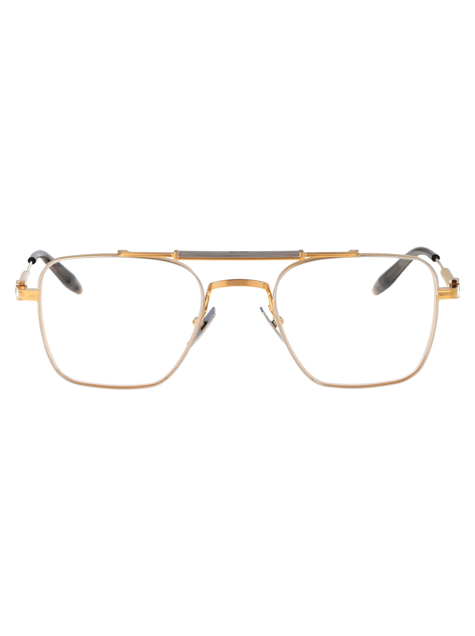 AKONI Brushed Gold and Silver Titanium Optical Glasses - Unisex