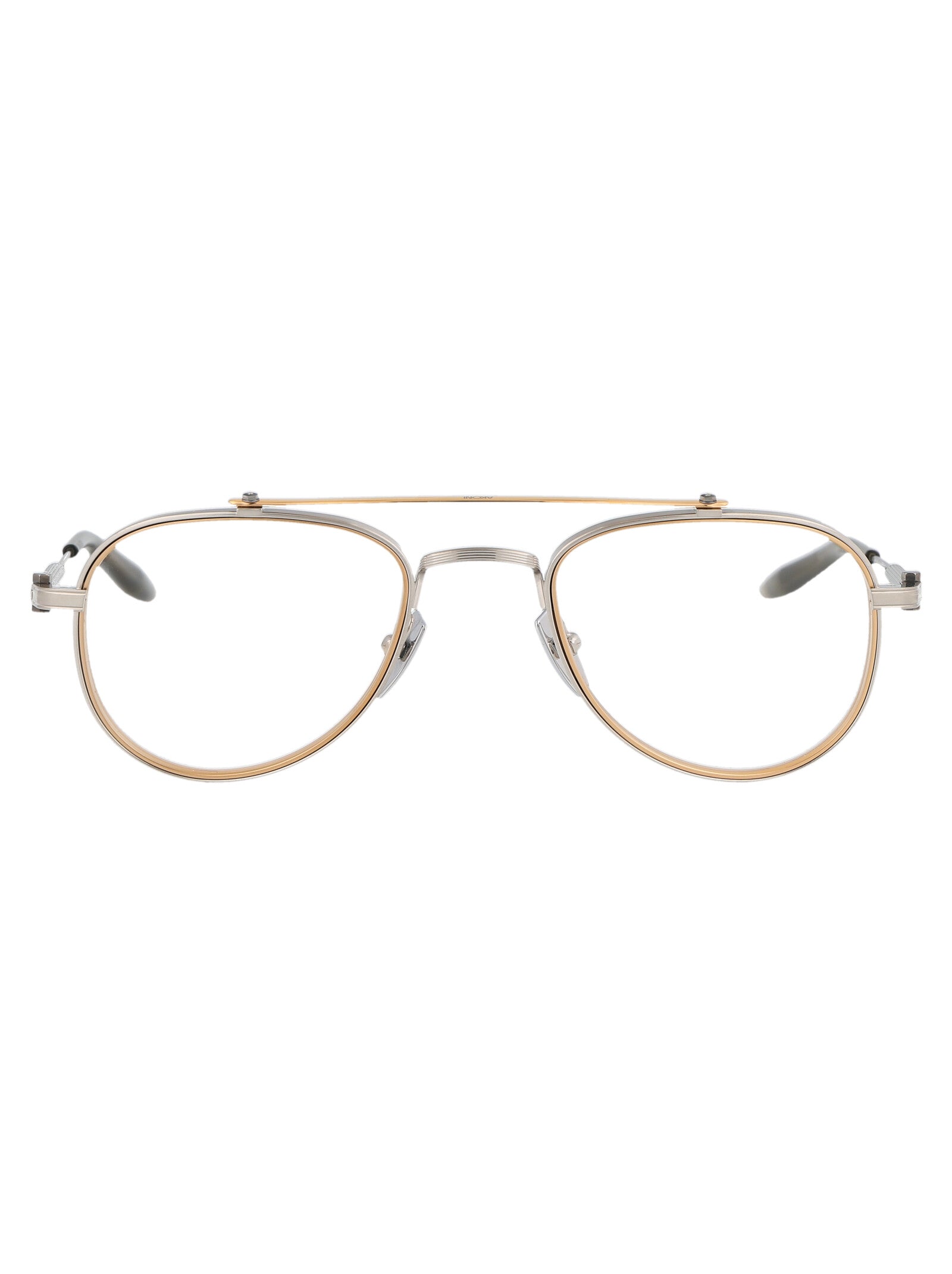 AKONI Brushed Silver-Matte Gold Olive Unisex Optical Glasses