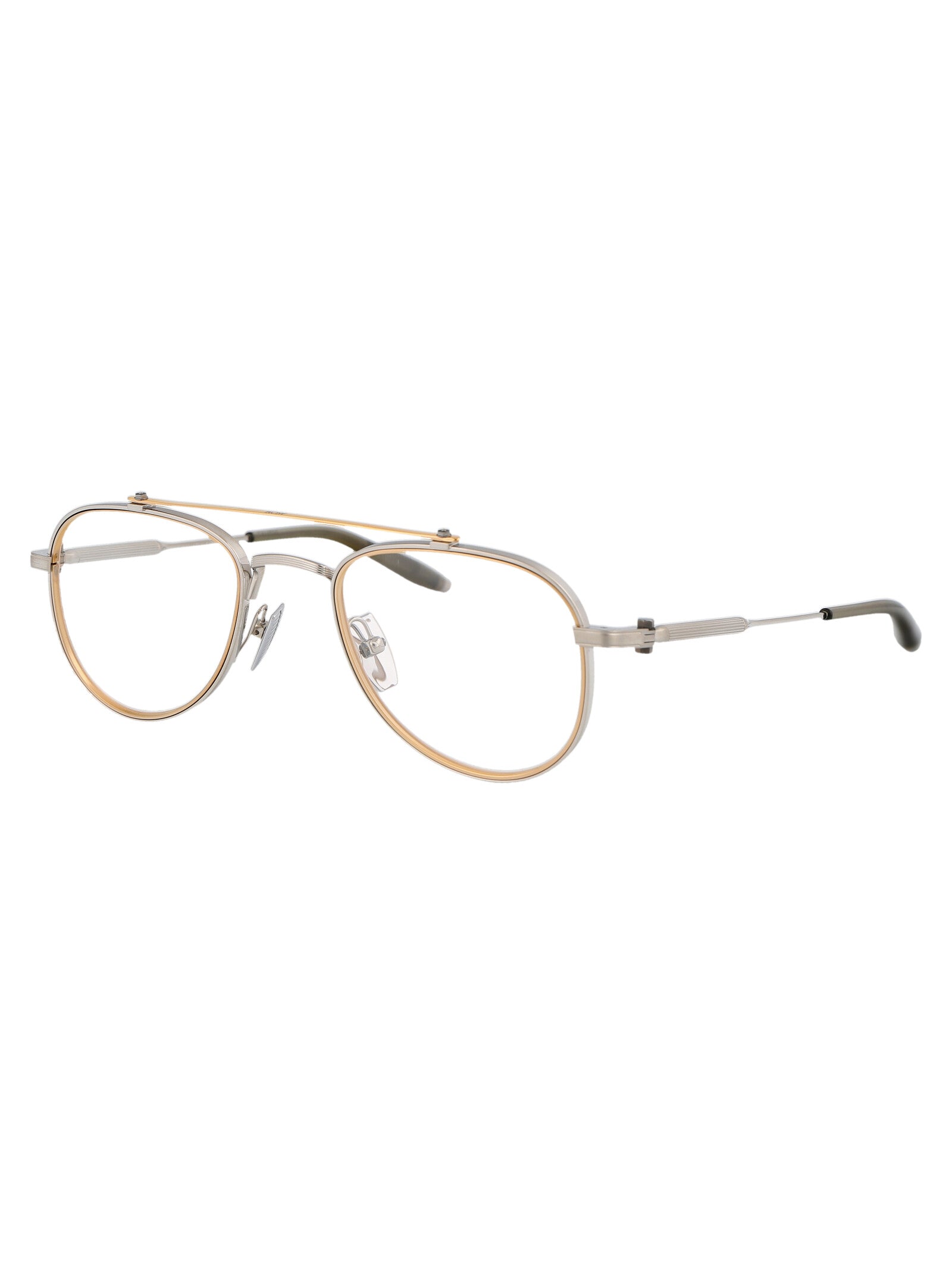 AKONI Brushed Silver-Matte Gold Olive Unisex Optical Glasses