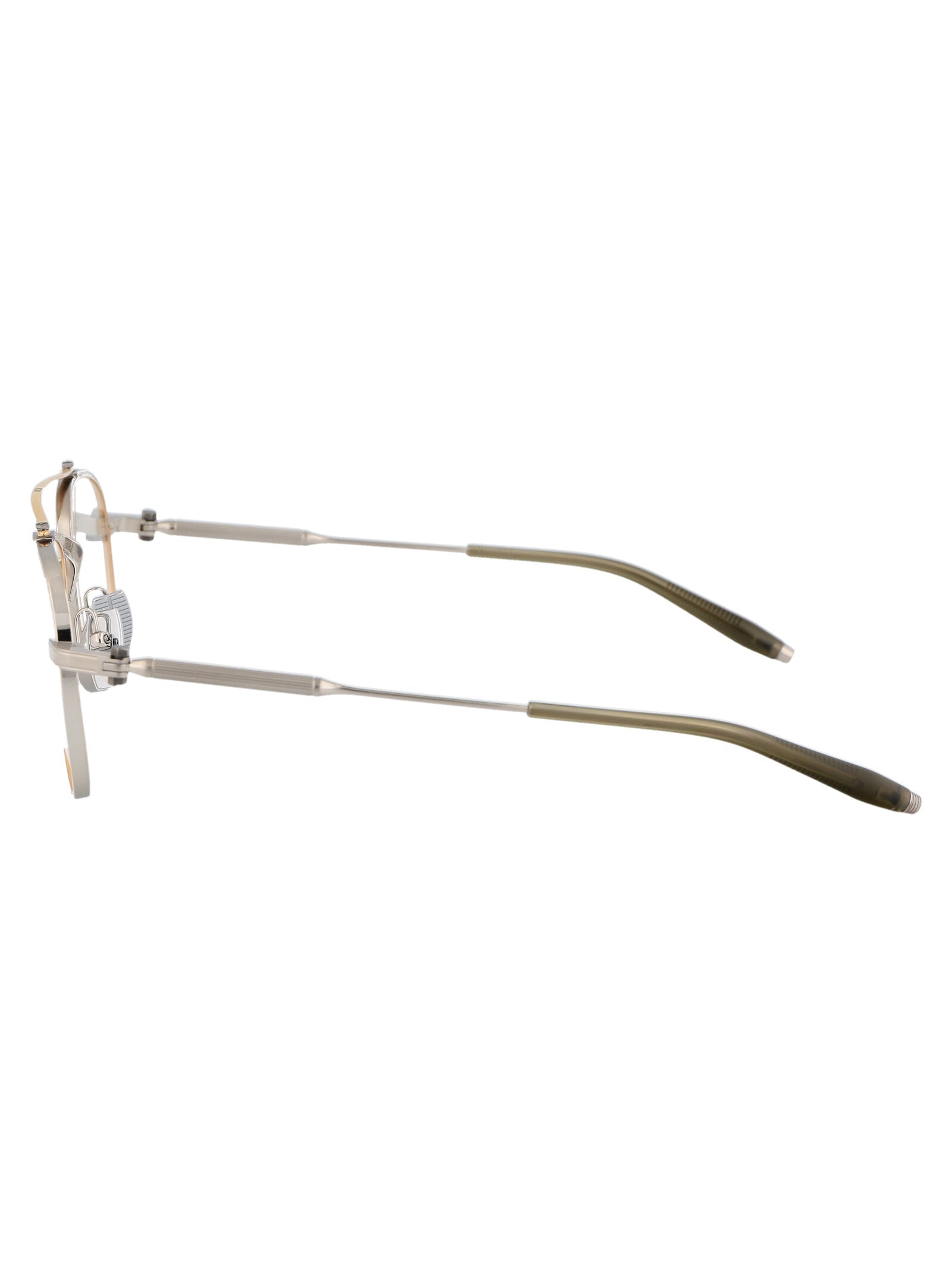 AKONI Brushed Silver-Matte Gold Olive Unisex Optical Glasses