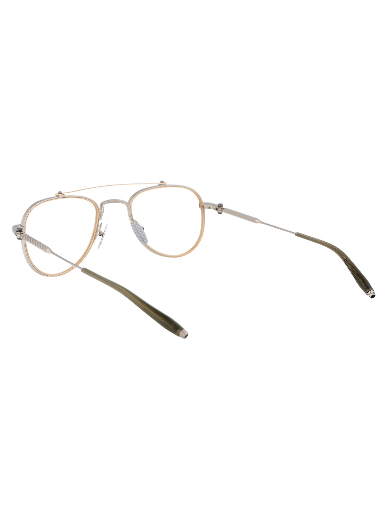 AKONI Brushed Silver-Matte Gold Olive Unisex Optical Glasses