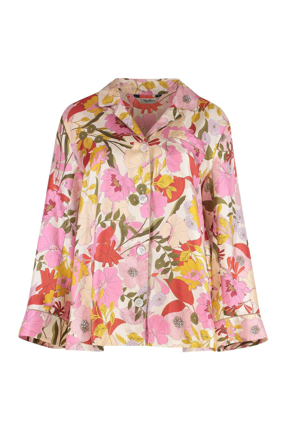 S MAX MARA Elegant Printed Silk Shirt with Pocket - Women’s SS25 Collection