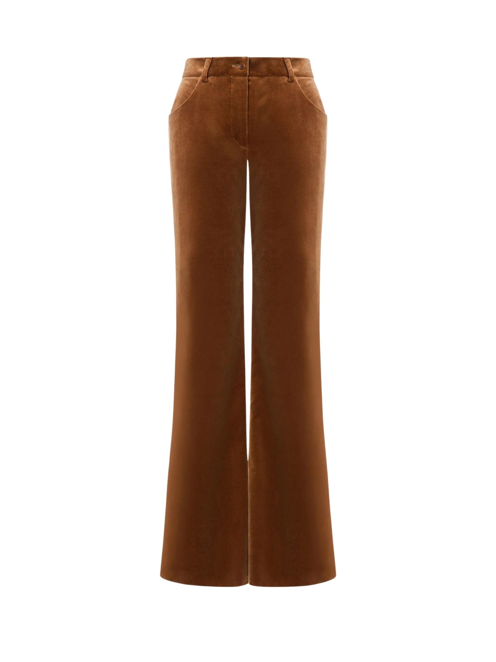 ALBERTA FERRETTI Low-Waisted Velvet Trousers for Women