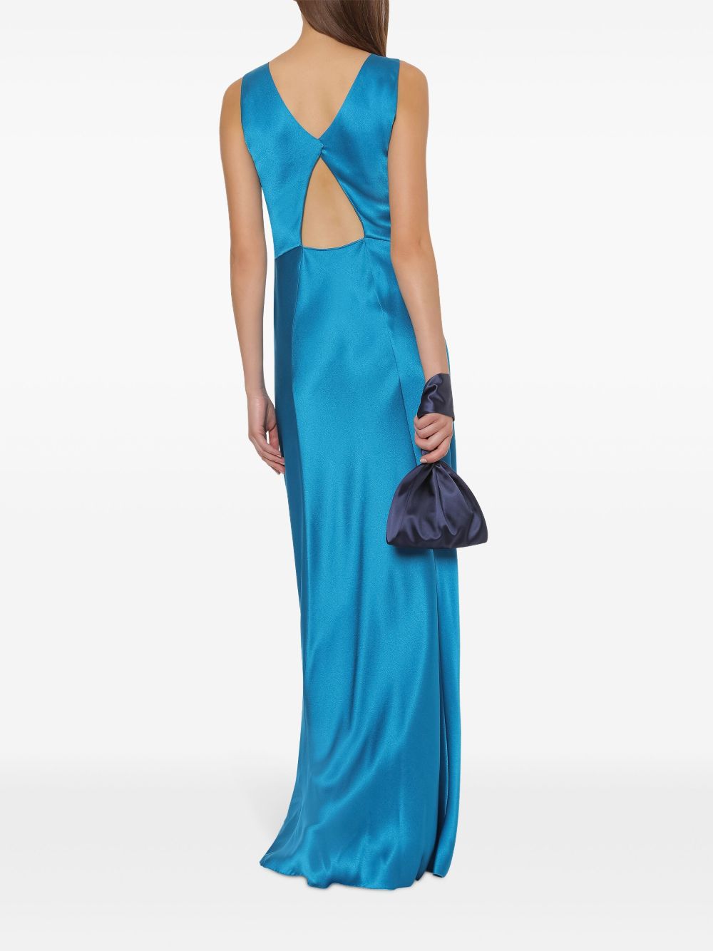 ALBERTA FERRETTI Elegant Draped Long Dress in Size 42 IT