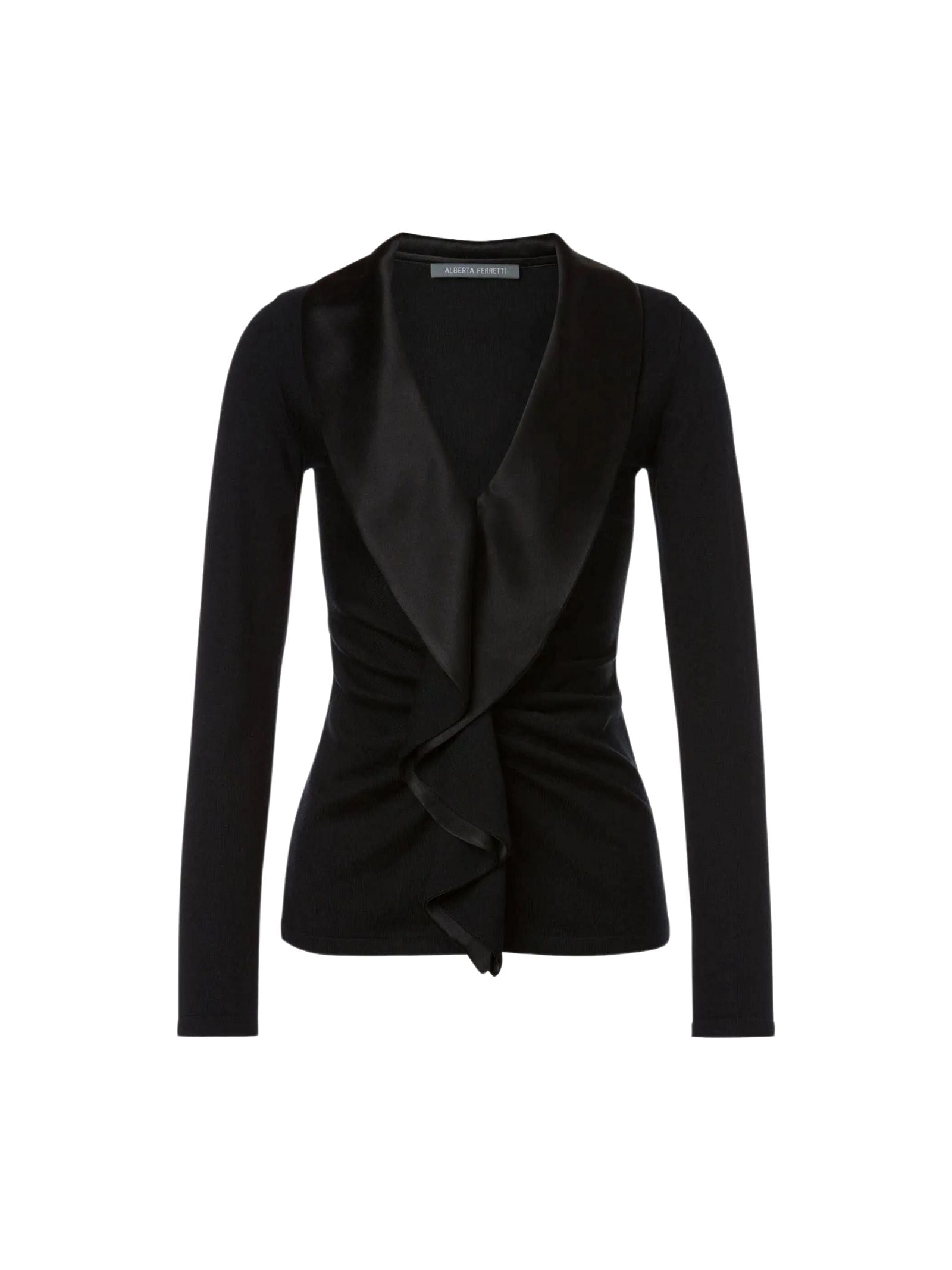 ALBERTA FERRETTI Elegant Ruffle Detail Sweater