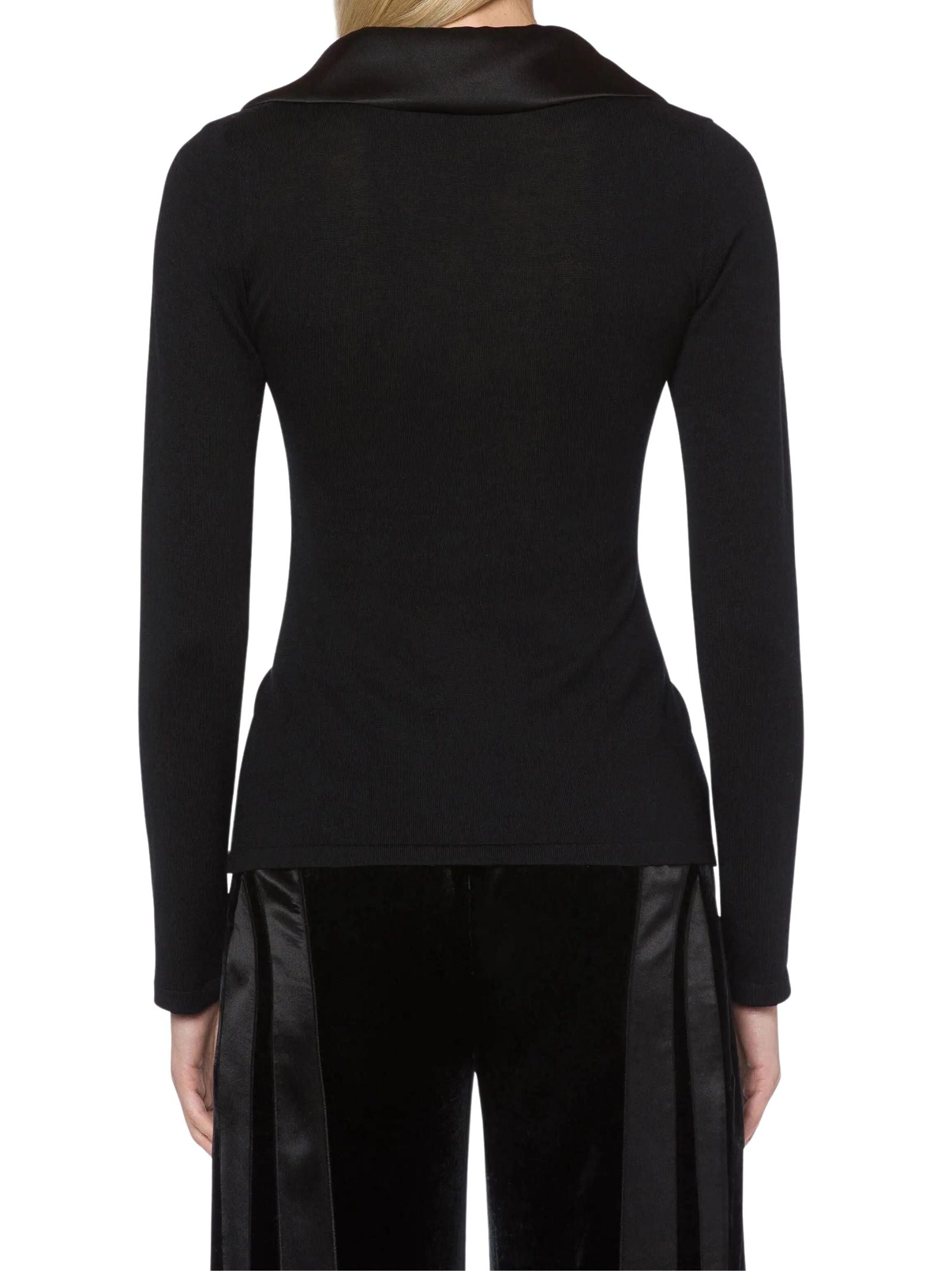 ALBERTA FERRETTI Elegant Ruffle Detail Sweater