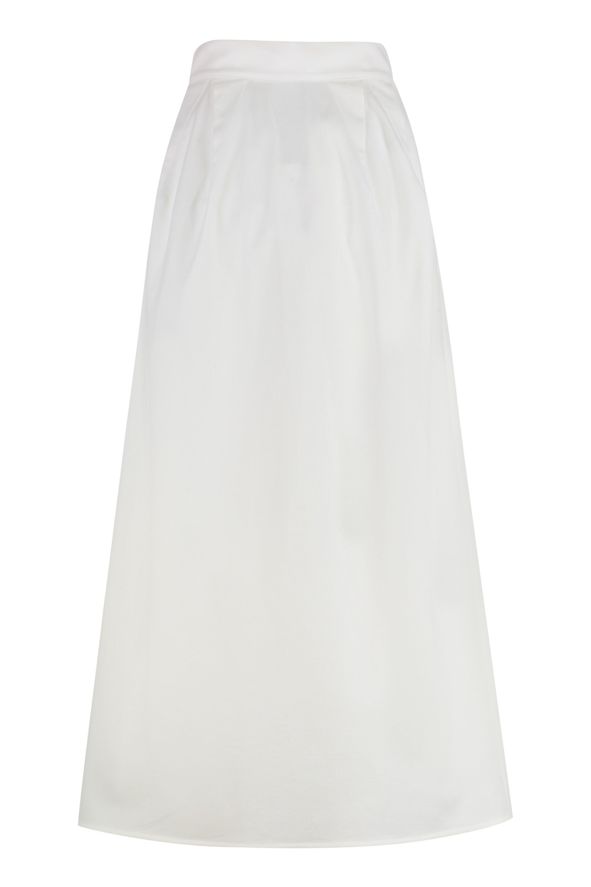 MAX MARA Stretch Gabardine Skirt with Wide Front Pleats