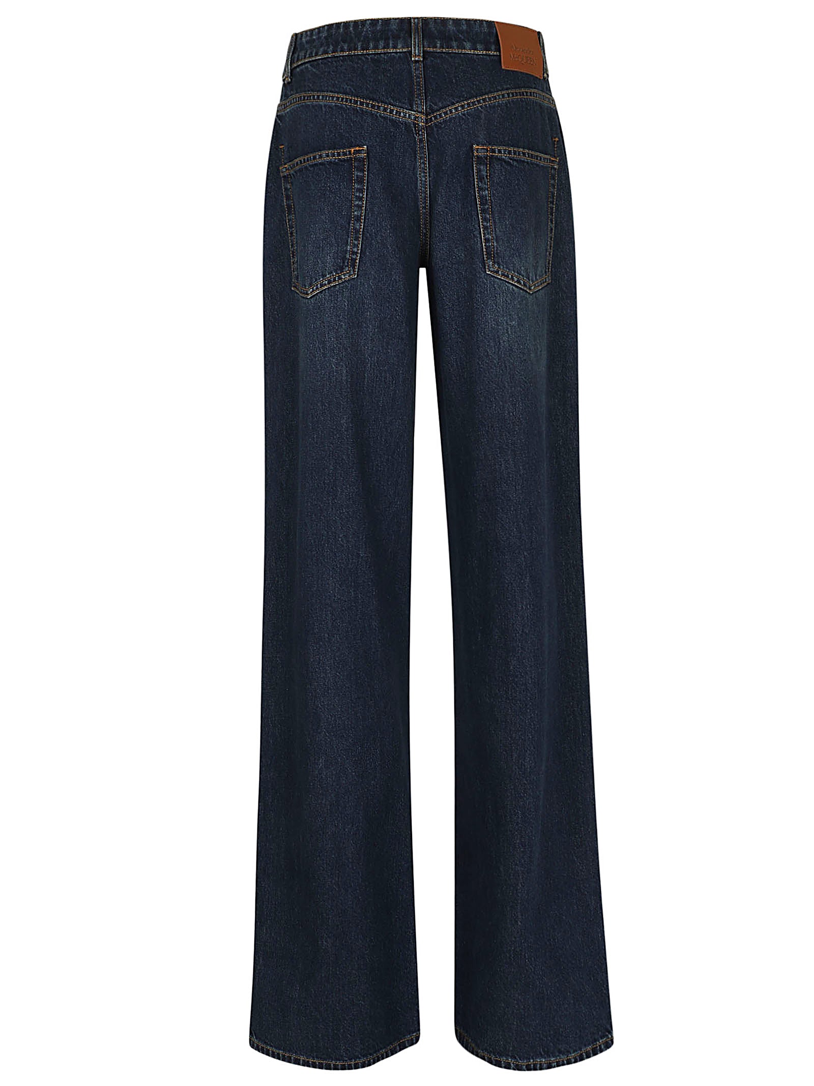 ALEXANDER MCQUEEN Wide Leg Stonewashed Jeans for Women