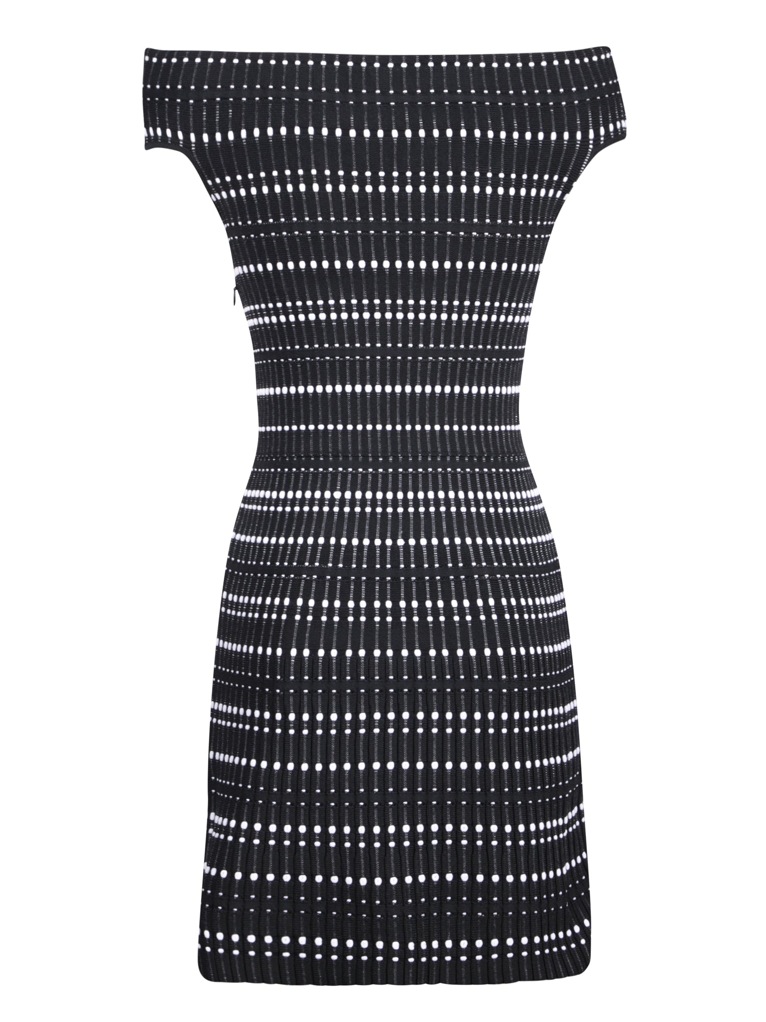 ALEXANDER MCQUEEN Elegant Off-Shoulder Polka Dot Mini Dress