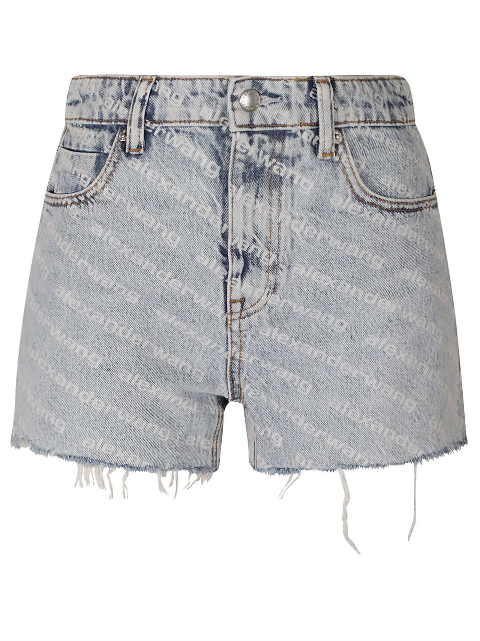 ALEXANDER WANG High-Waisted Frayed Edge Denim Shorts