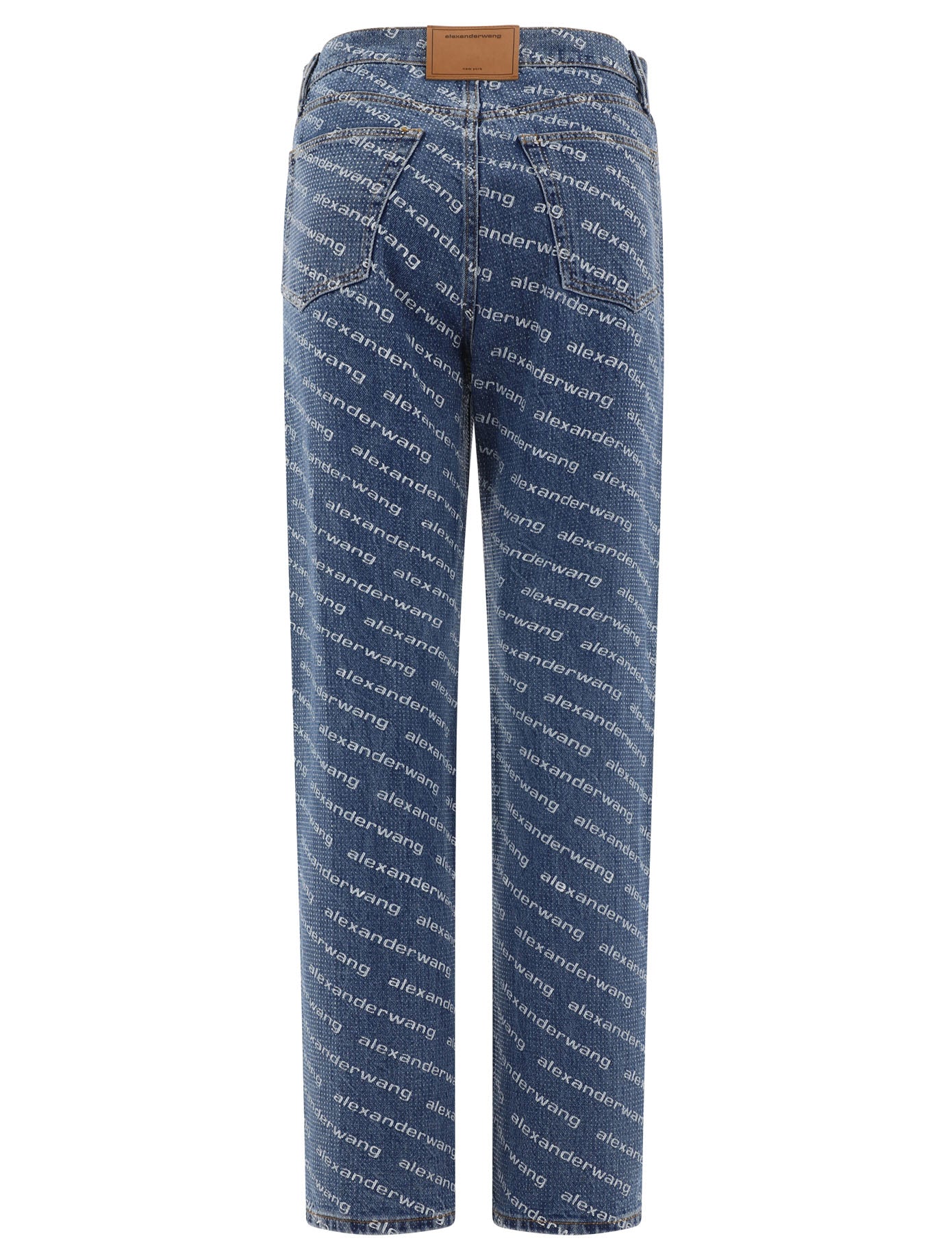 ALEXANDER WANG Relaxed Fit Jeans with Logo Crystal Hotfix