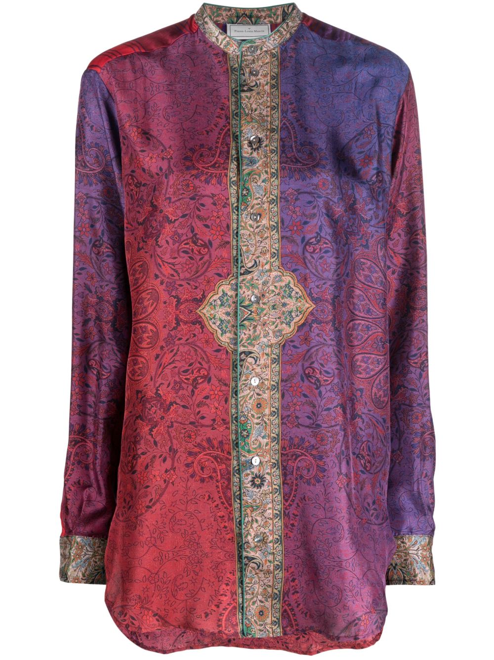 PIERRE LOUIS MASCIA Printed Silk Shirt with Front Button Closure
