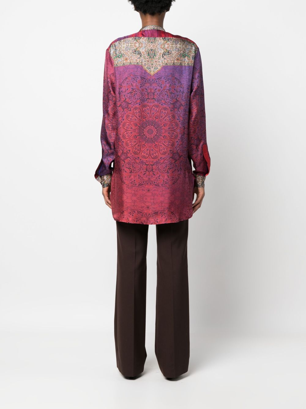 PIERRE LOUIS MASCIA Printed Silk Shirt with Front Button Closure