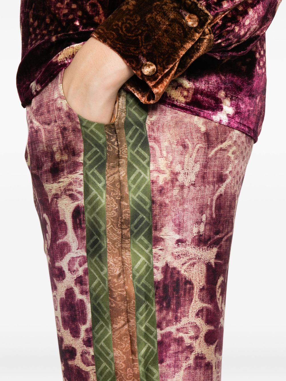 PIERRE LOUIS MASCIA Cropped Silk Trousers with Drawstring Fastening