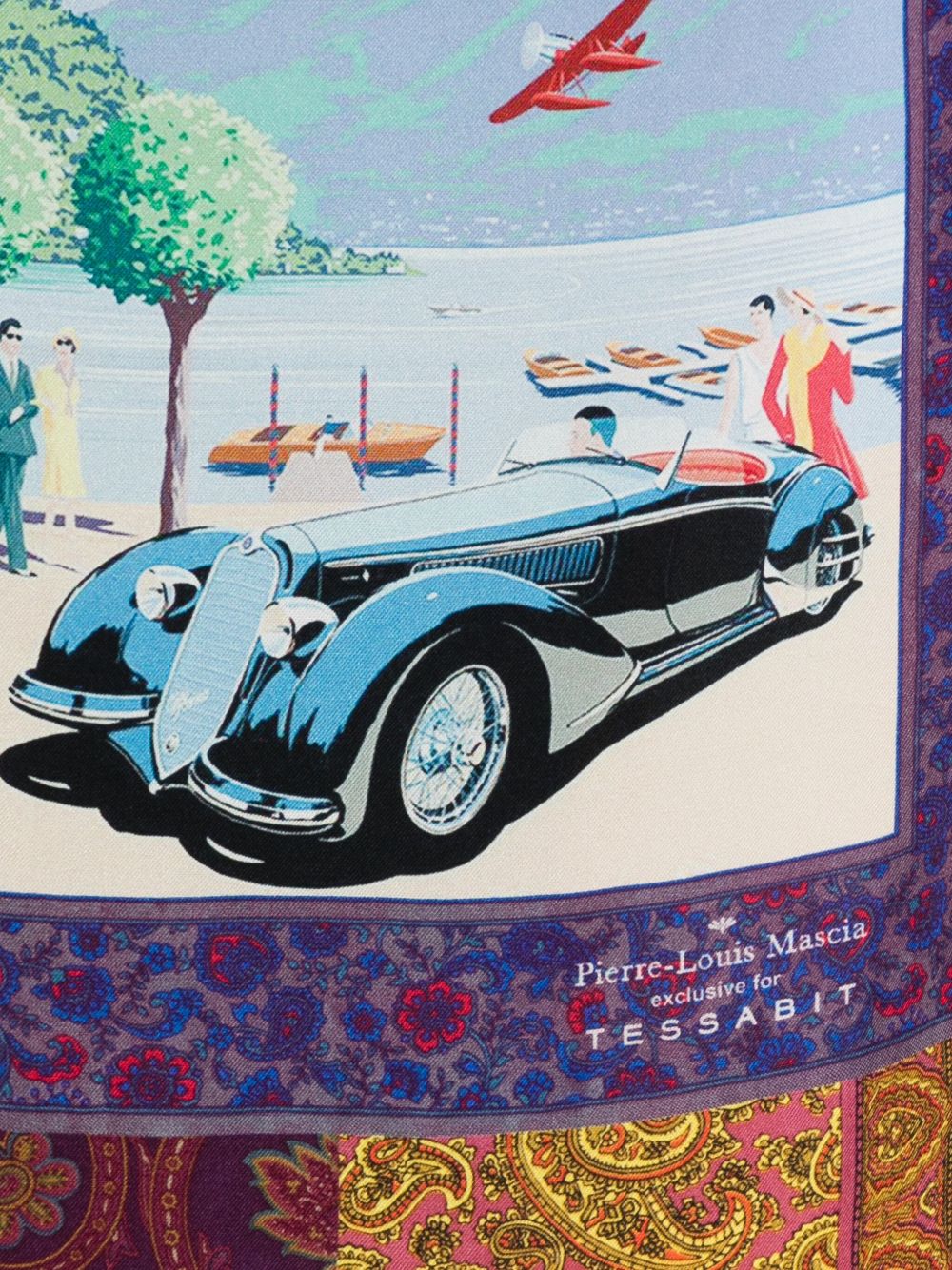 PIERRE LOUIS MASCIA Silk Printed Scarf with Fringed Edges - FW25