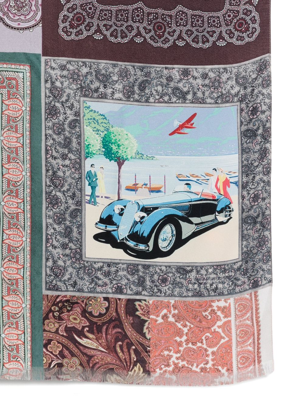 PIERRE LOUIS MASCIA Silk Printed Scarf with Multicolor Paisley Pattern - Fall/Winter 2025