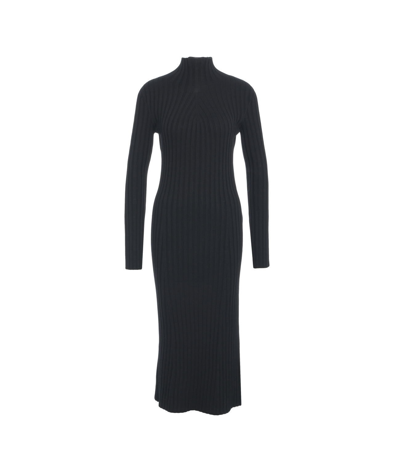 ALPHA TAURI Fitted Maxi Dress with High Collar and Long Sleeves
