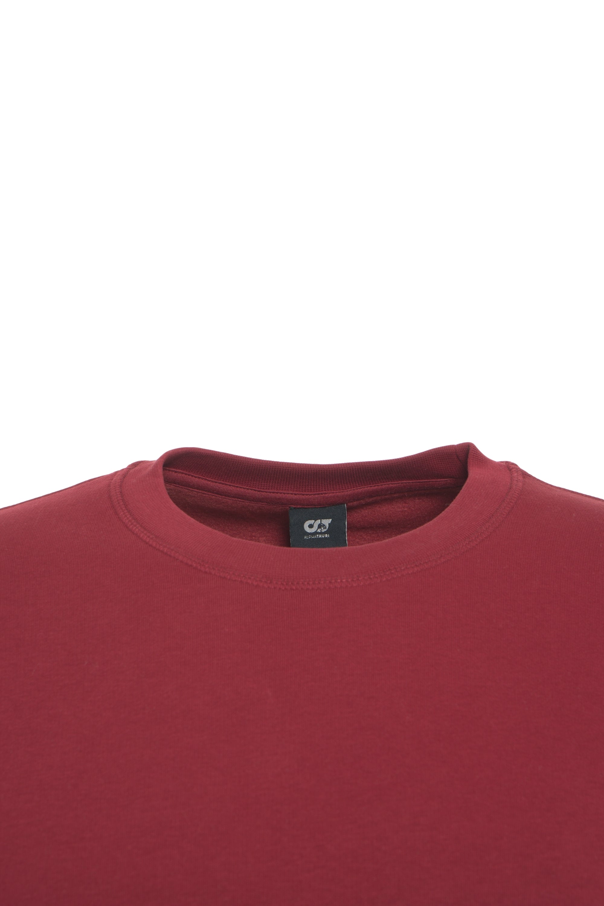 ALPHA TAURI Classic Crew Neck Sweatshirt with Patch Logo for Men