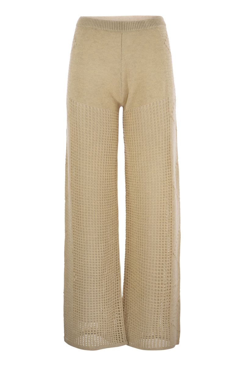MC2 SAINT BARTH Chic Crochet Flare Trousers - Mid-Rise