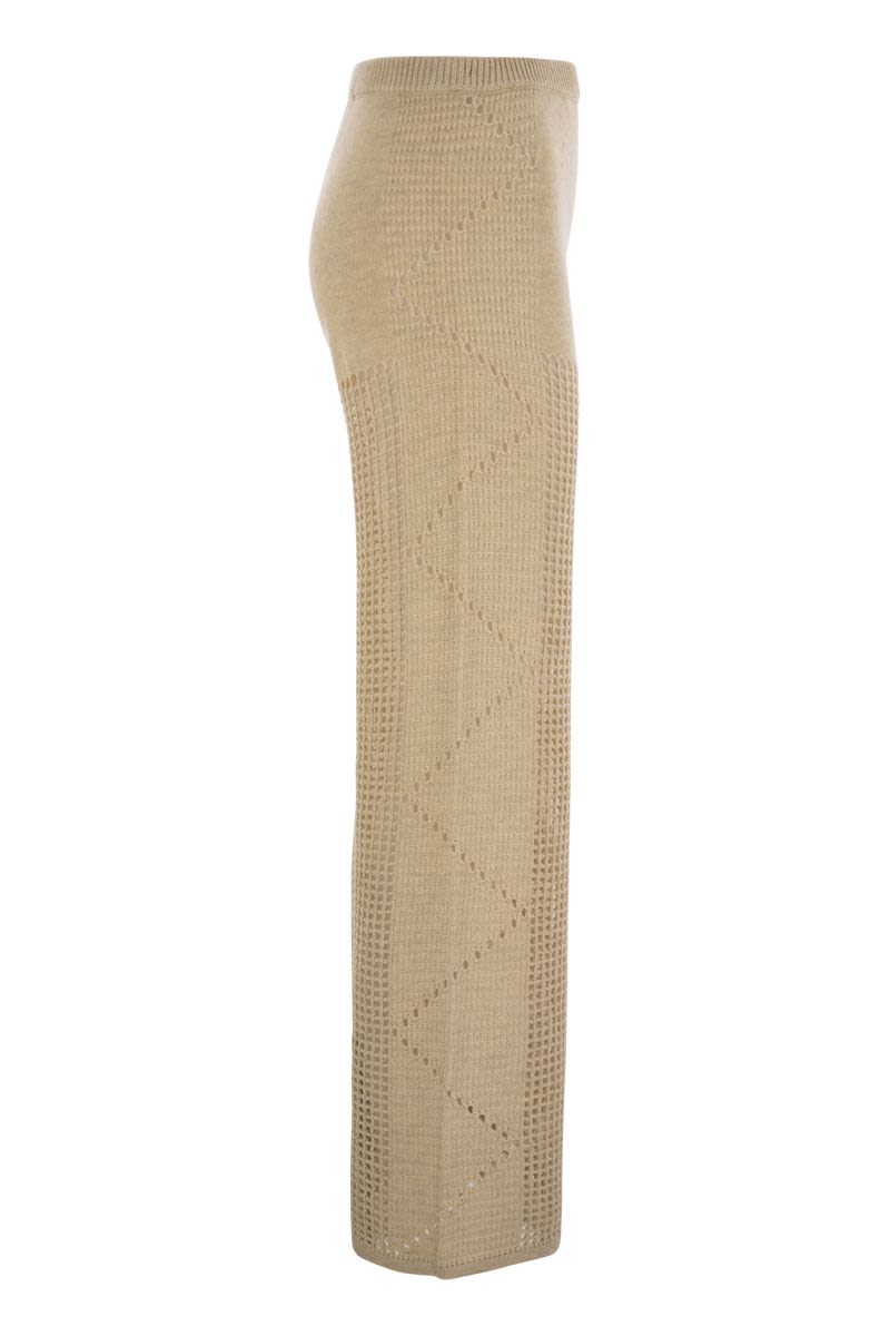 MC2 SAINT BARTH Chic Crochet Flare Trousers - Mid-Rise