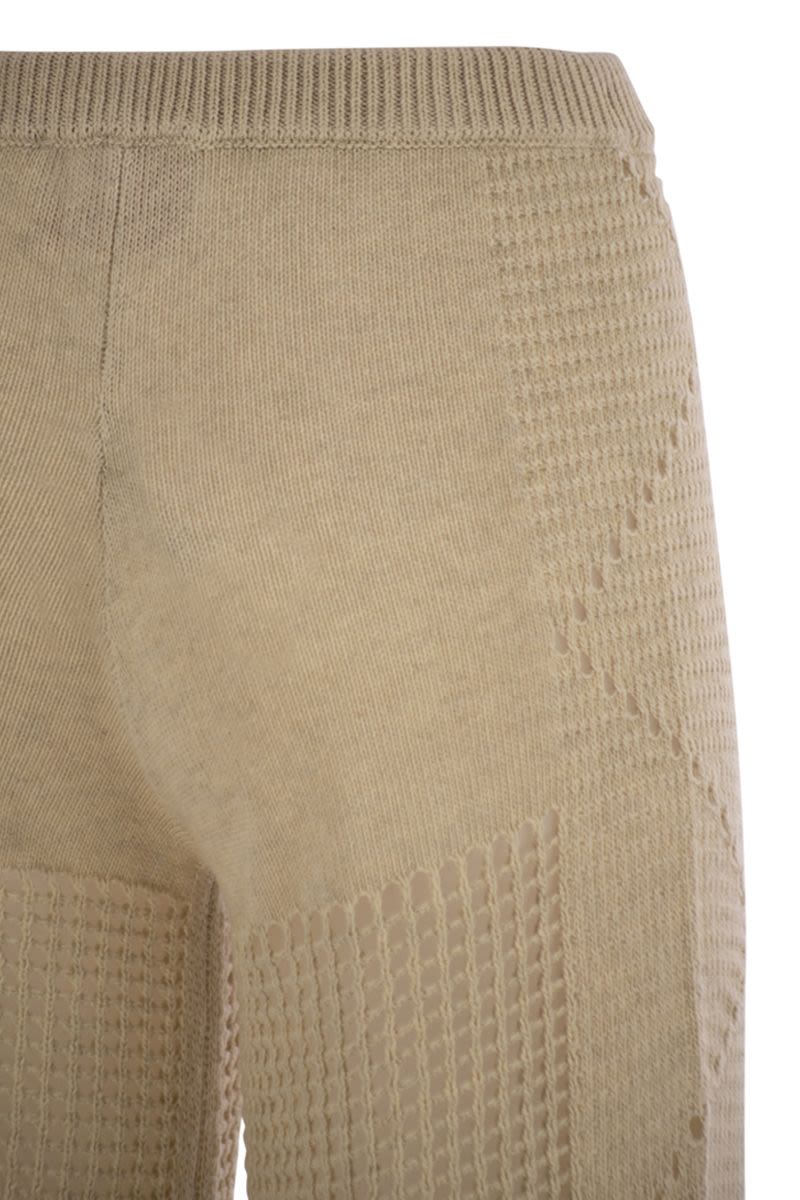 MC2 SAINT BARTH Chic Crochet Flare Trousers - Mid-Rise