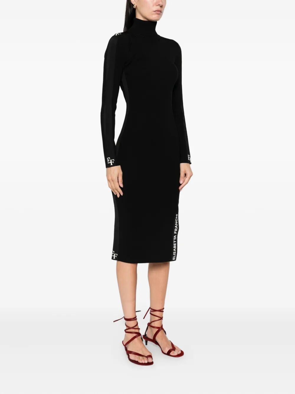 ELISABETTA FRANCHI Long Sleeve Knit Dress