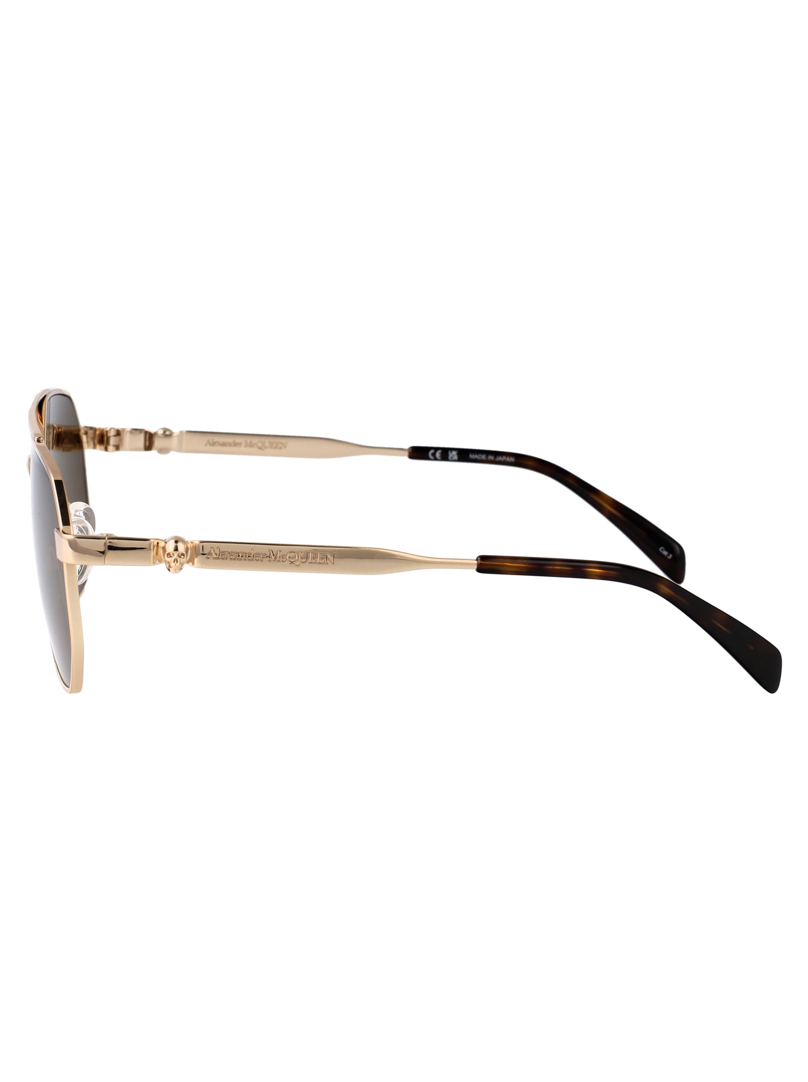ALEXANDER MCQUEEN Metallic Gold Sunglasses for Women