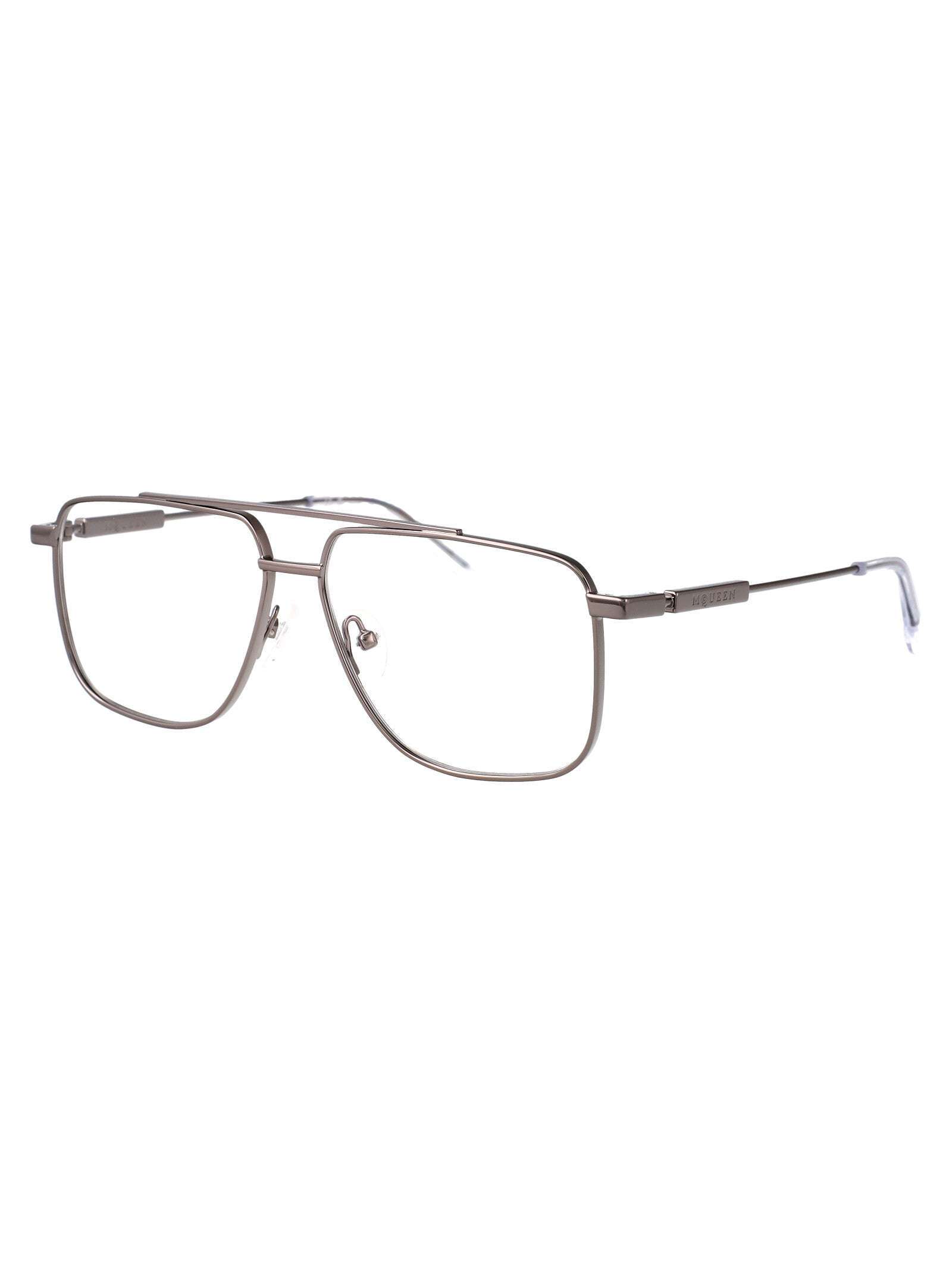 ALEXANDER MCQUEEN Ruthenium Metal Optical Glasses - Unisex Style