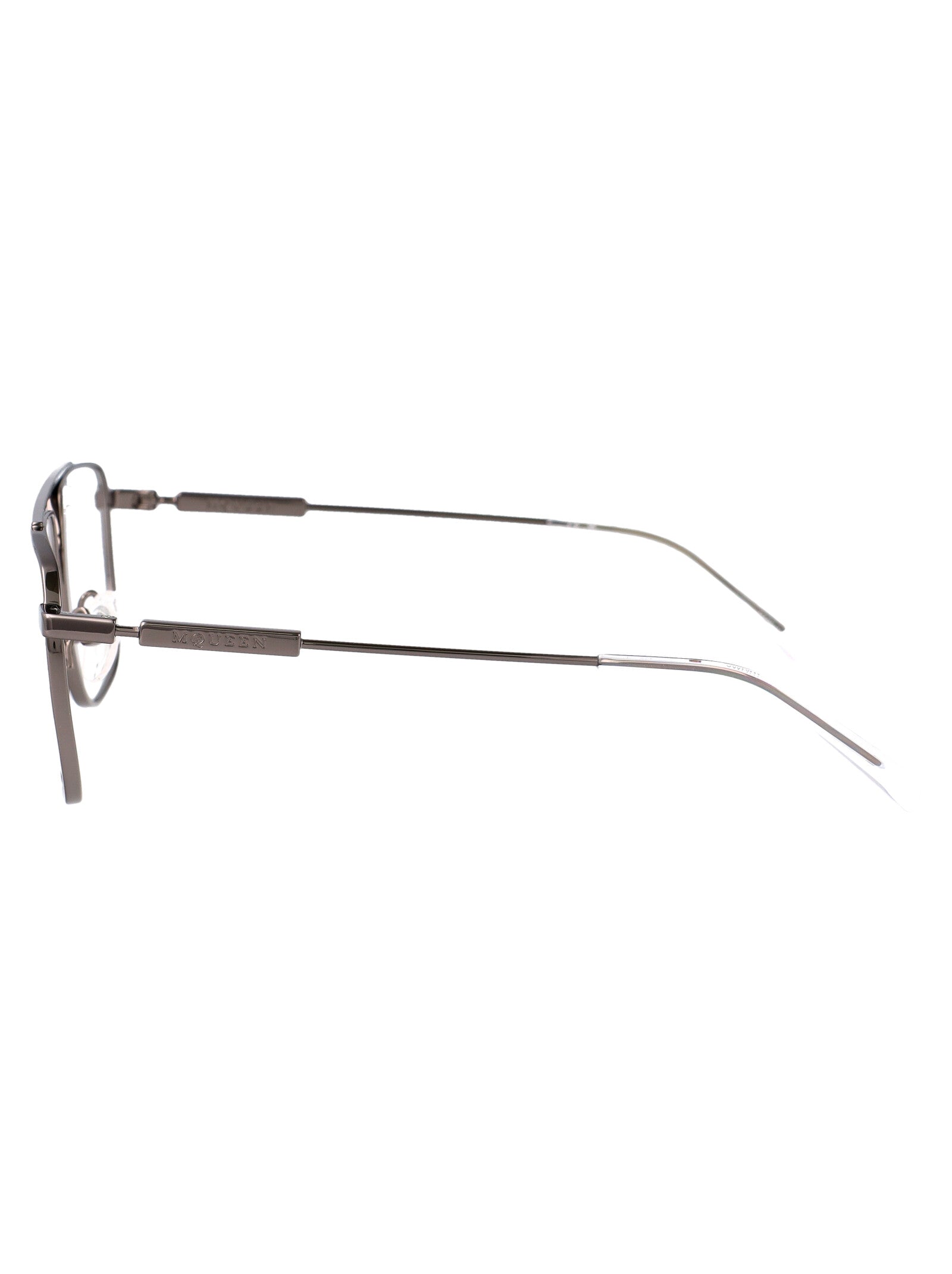 ALEXANDER MCQUEEN Ruthenium Metal Optical Glasses - Unisex Style