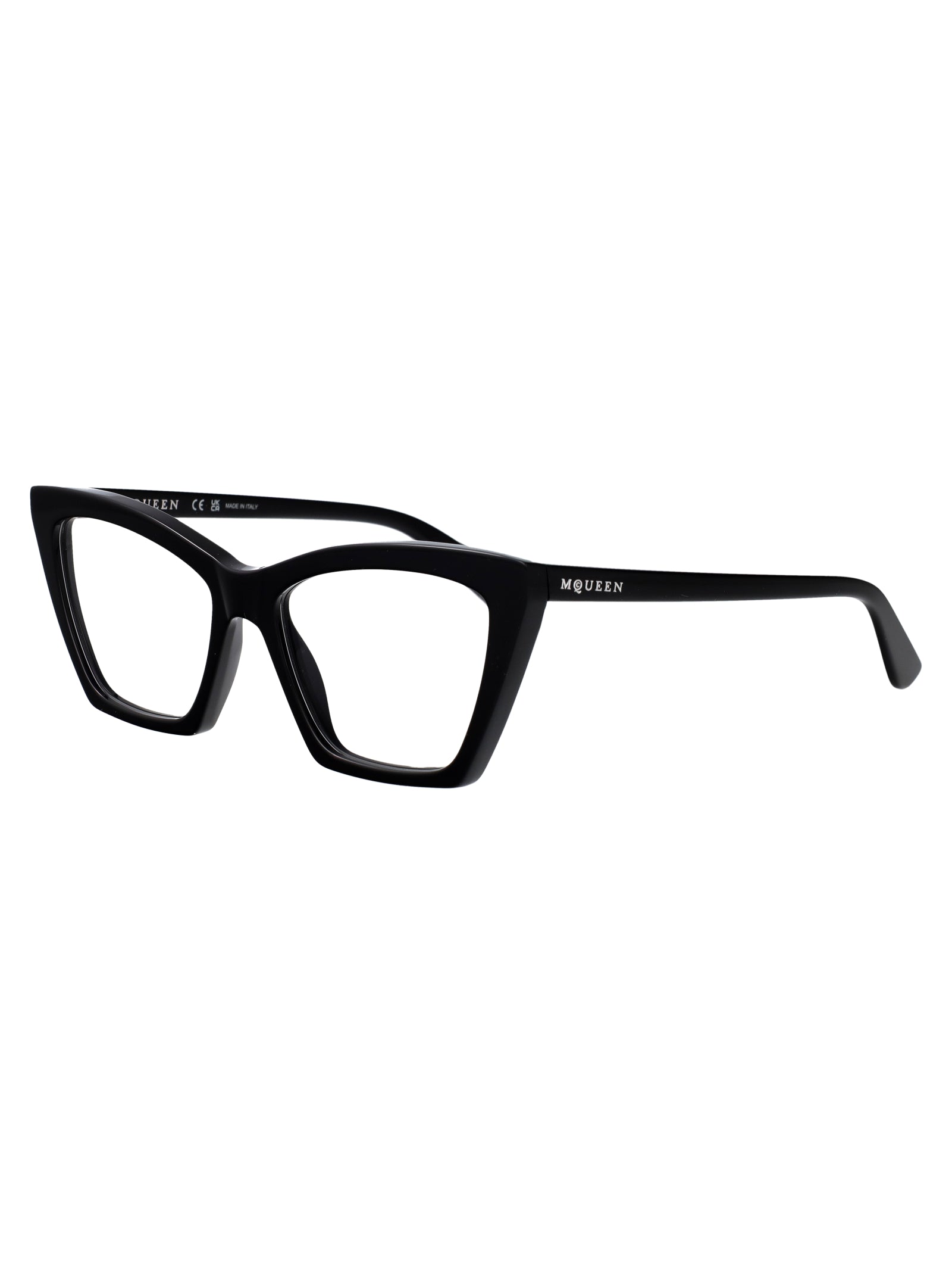 ALEXANDER MCQUEEN Transparent Recycled Acetate Optical Glasses for Women